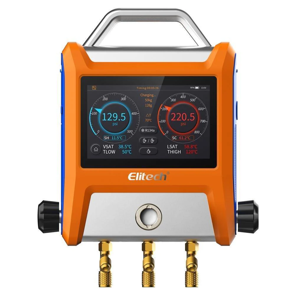 Elitech EMG-20V Intelligent Digital Refrigeration Heat Pump Manifold, 2 Valves, APP Control，Big Touch Screen