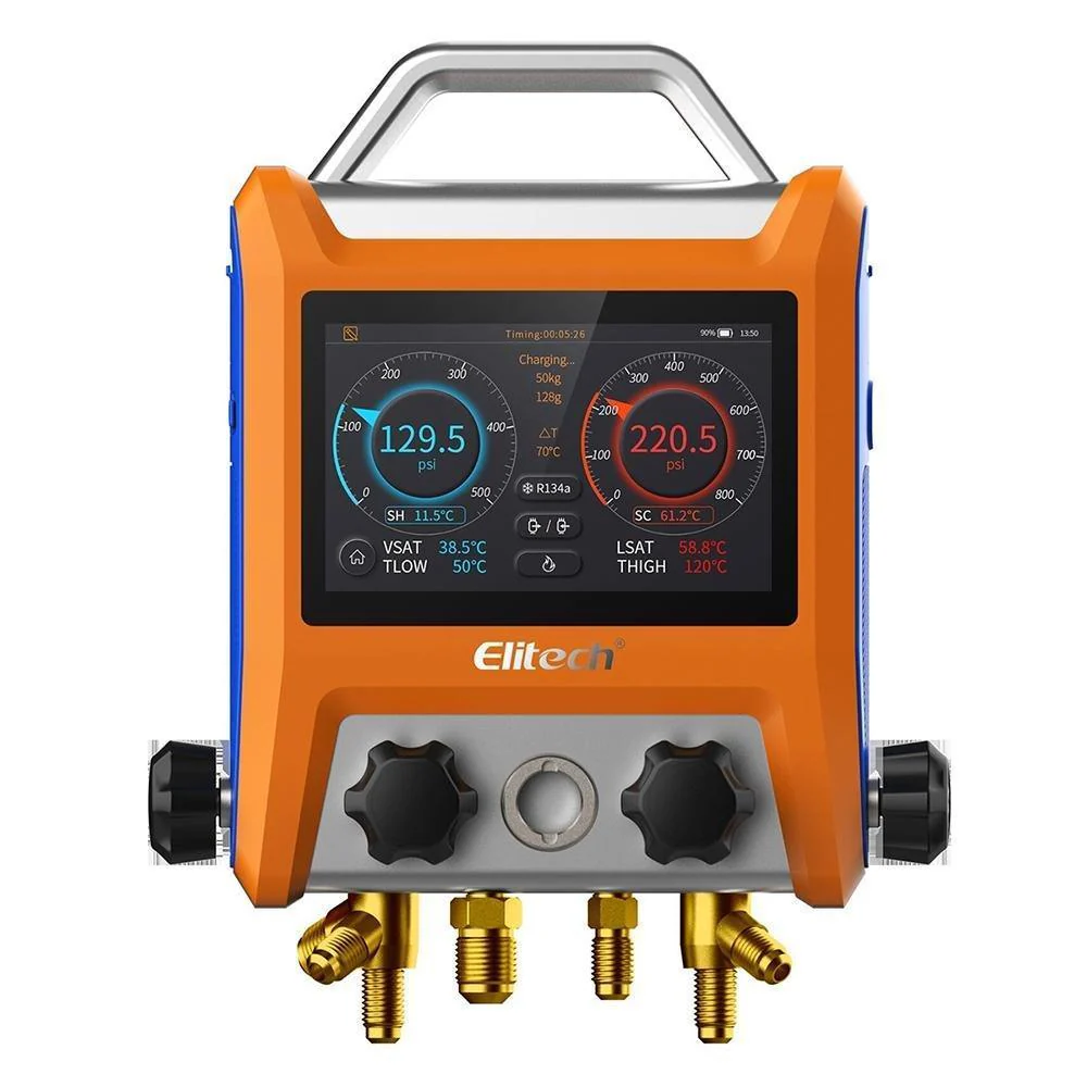 Elitech EMG-40V Intelligent 4 Valves Digital Refrigeration Heat Pump Manifold with 5” Smart Touch Screen - Image 8