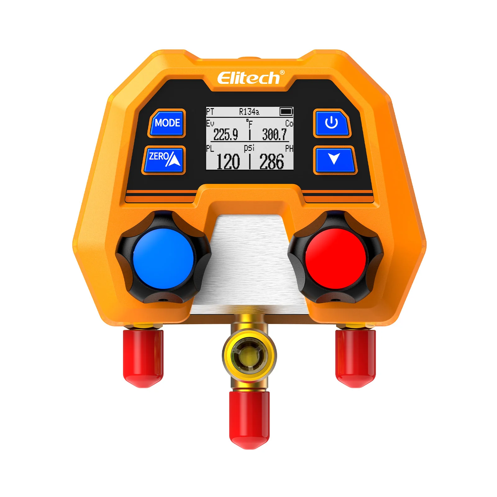 Elitech DMG-2SE-kit Digital Manifold Gauge for HVAC, Refrigeration & AC Systems – Pressure & Temperature Measurement, LCD Display with Hoses - Image 2