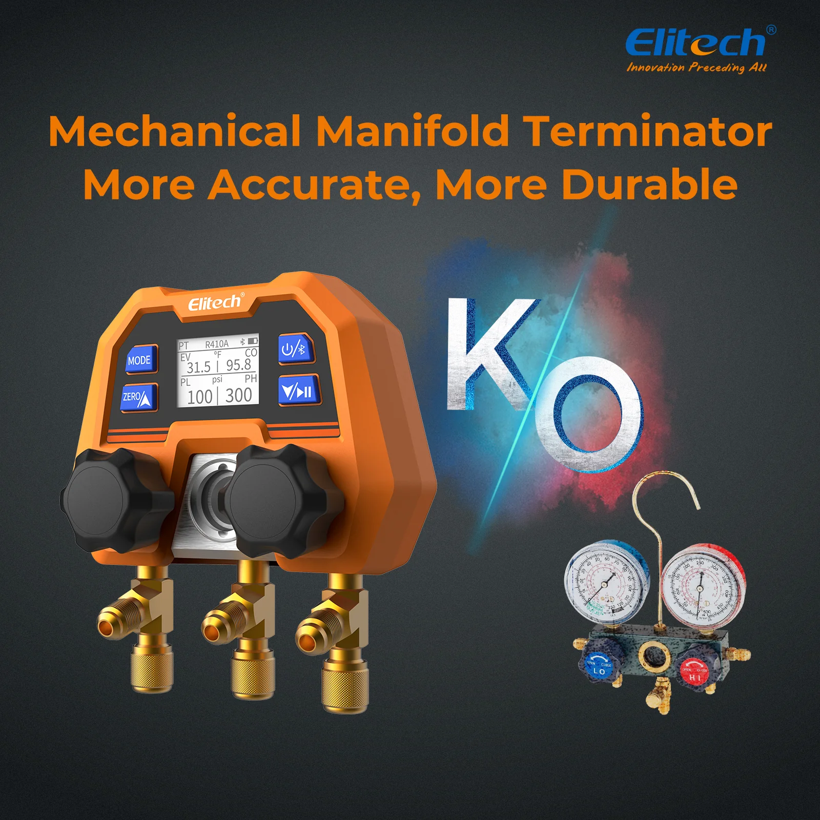 Elitech DMG-4B Digital Manifold Gauge App Control AC Heat Pump Gauges - Image 2