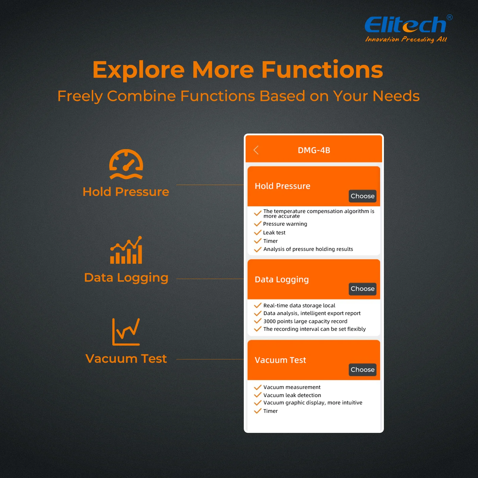 Elitech DMG-4B Digital Manifold Gauge App Control AC Heat Pump Gauges - Image 6