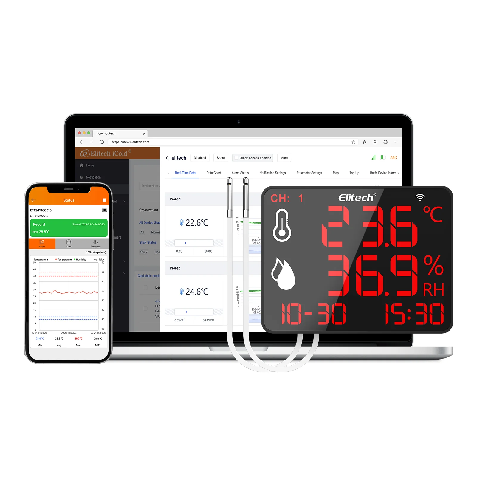 Elitech DR-230W Bluetooth & WIFI Data Logger High Accuracy Digital Hygrometer Thermometer 30000 Points - Image 9