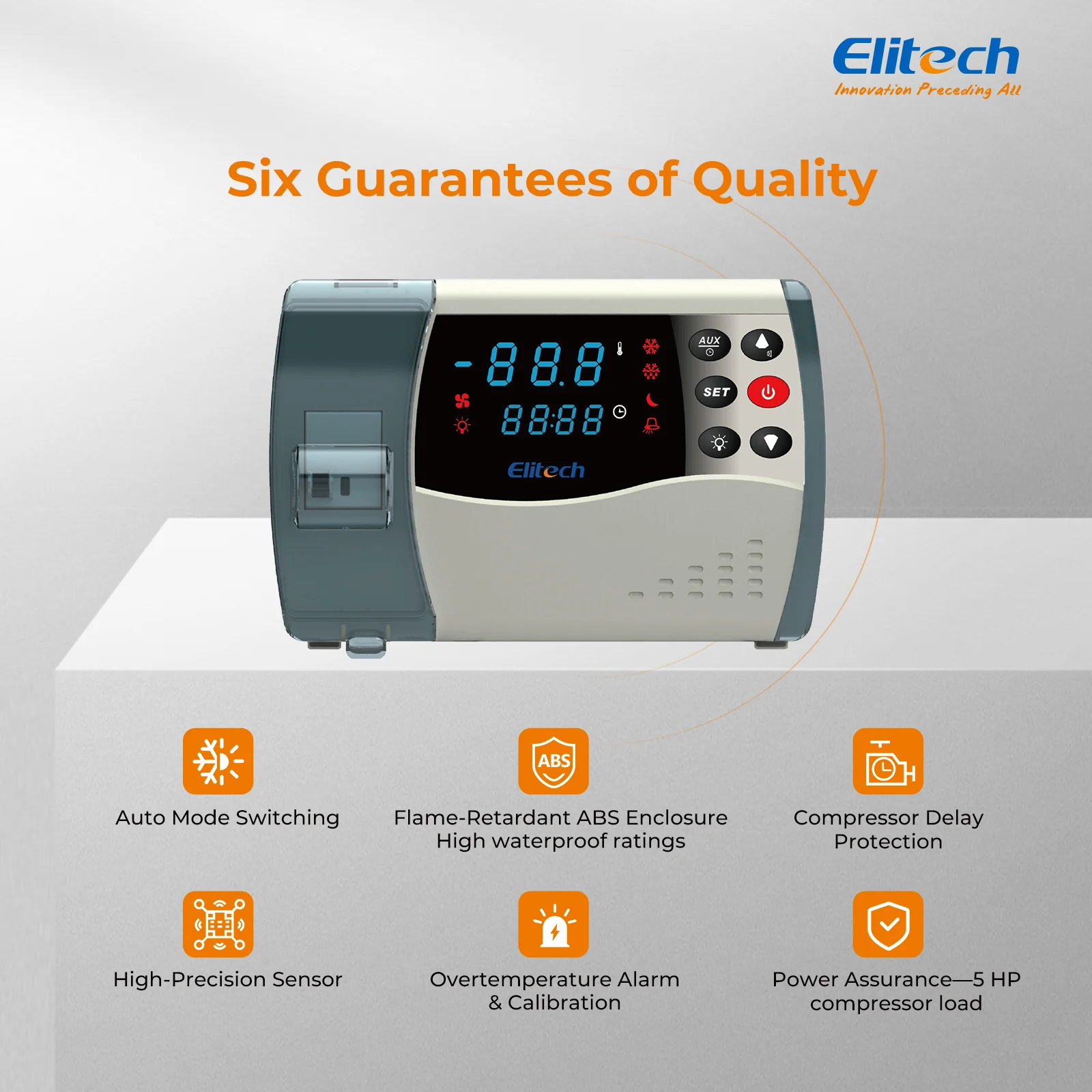 Elitech ECB-1000Plus Cloud Plastic Electric Control Panel With Refrigeration 3HP, Defrost, Fan, Light and Alarm Output, 100-256VAC, WiFi Network, With Temperature Sensor, Evaporator Defrost Sensor, Digital Signal Inputs - Image 3
