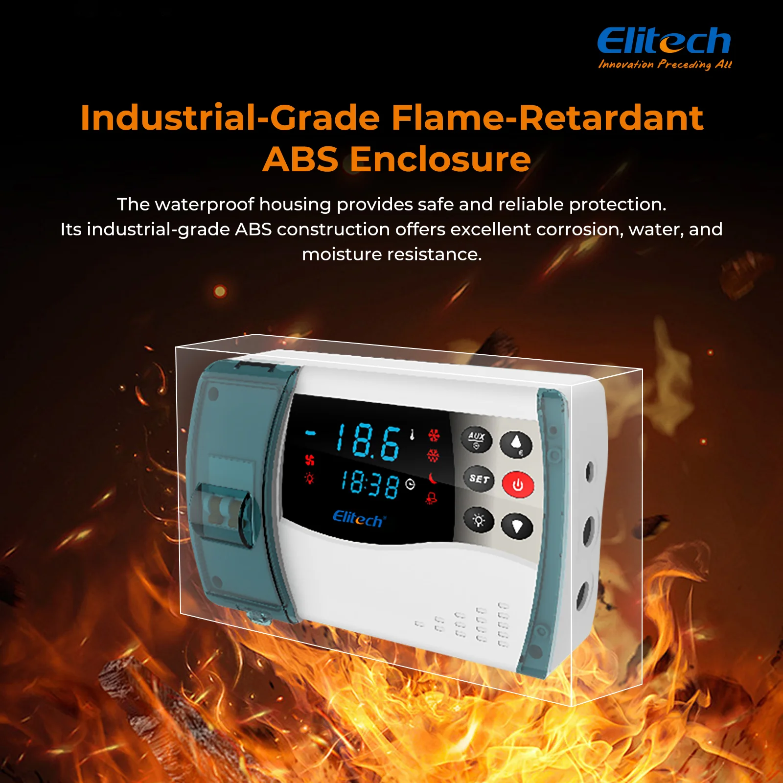 Elitech ECB-1000Plus Cloud Plastic Electric Control Panel With Refrigeration 3HP, Defrost, Fan, Light and Alarm Output, 100-256VAC, WiFi Network, With Temperature Sensor, Evaporator Defrost Sensor, Digital Signal Inputs - Image 5