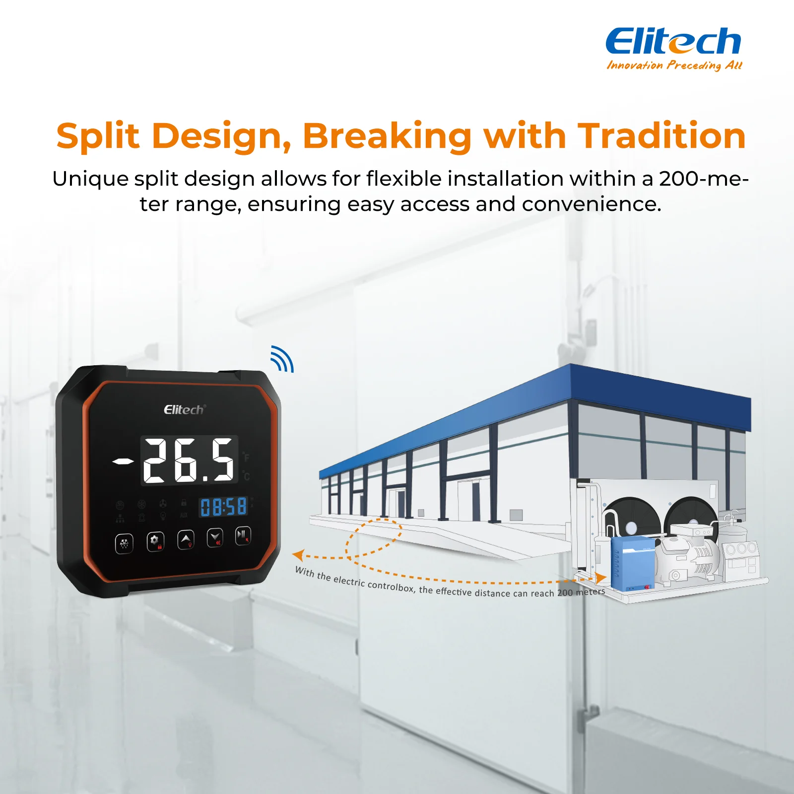 Elitech ECB-LS230 Three-phase Split Iron Electric Control Panel With Refrigeration, Defrost, Fan Output, With Temperature and Evaporator Defrost Sensor, 380VAC WiFi Network, RS-485 & Bluetooth - Image 6