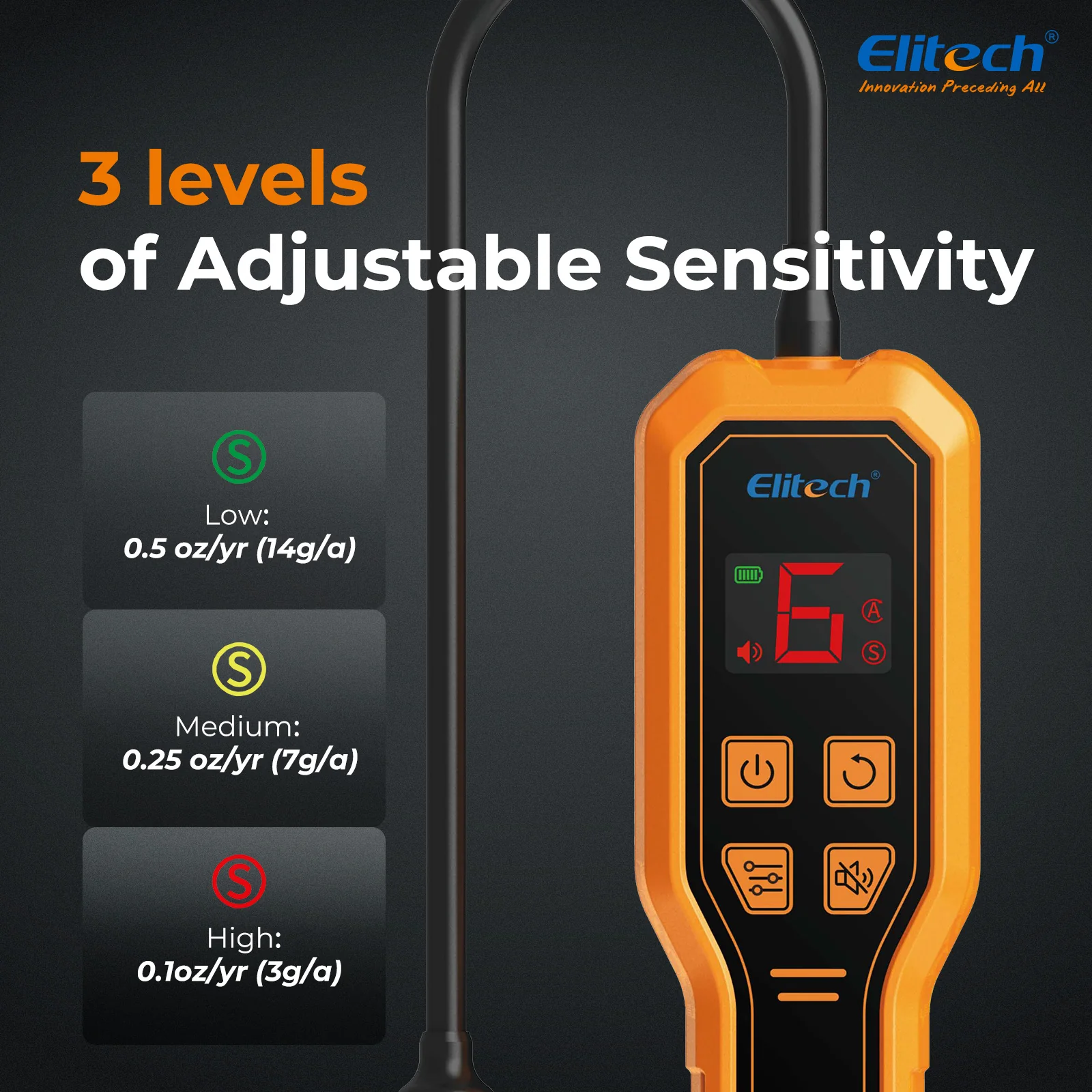 Elitech ELD-210 Heated Diode Portable Semiconductor Refrigerant Leak Detector - High Sensitivity, Dual Alarm, Ergonomic Design for Quick & Accurate Leak Detection - Image 2