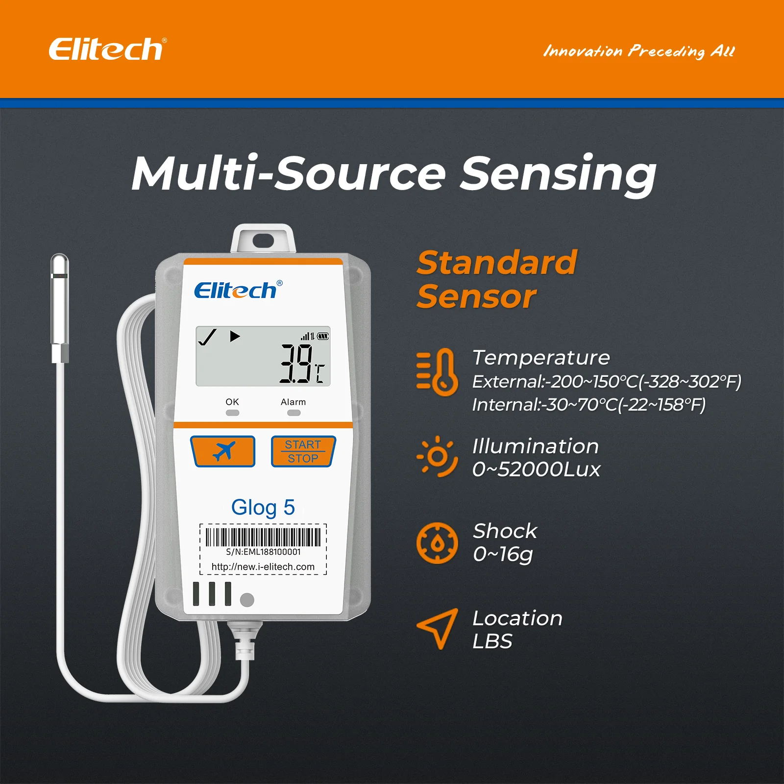 Elitech Glog 5 Singe-Use Temperature Data Logger 2G/4G Communication, Disposable IoT Recorder - Image 3
