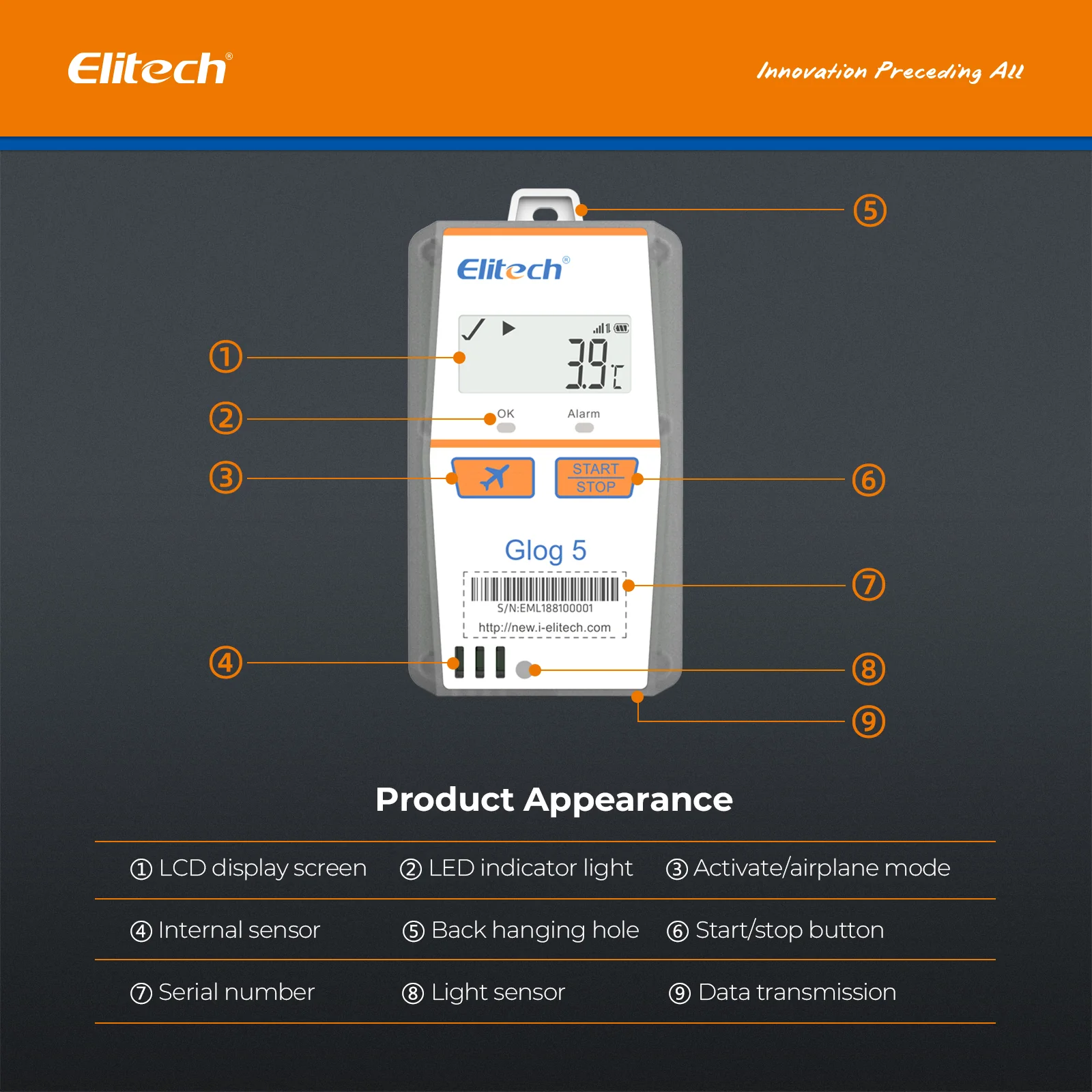 Elitech Glog 5 Singe-Use Temperature Data Logger 2G/4G Communication, Disposable IoT Recorder - Image 9