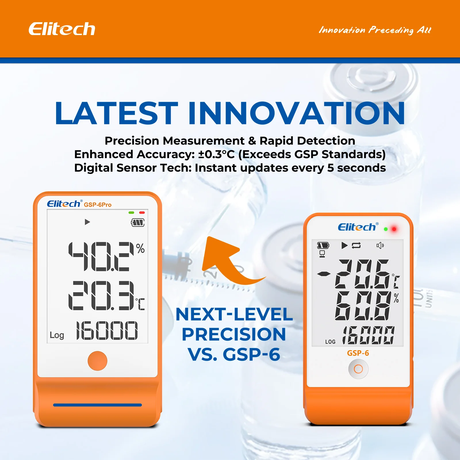 【Pack】Elitech GSP-6Pro TE&THE Bluetooth Temperature and Humidity Data Logger Recorder with Calibration Certificate, 100000 Points, Shadow Data - Image 10