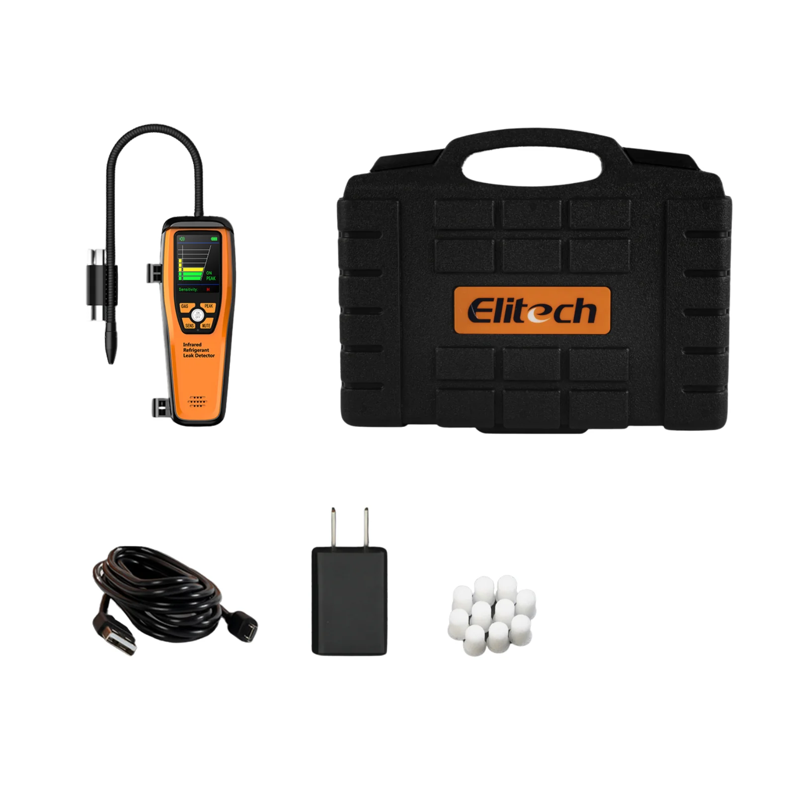 Elitech HVAC Tools Set C - ILD-300 Refrigerant Leak Detector & LMC-310A Refrigerant Scale & EMG-40V Digital Manifold Gauge & V1200 Intelligent Vacuum Pump - Image 5