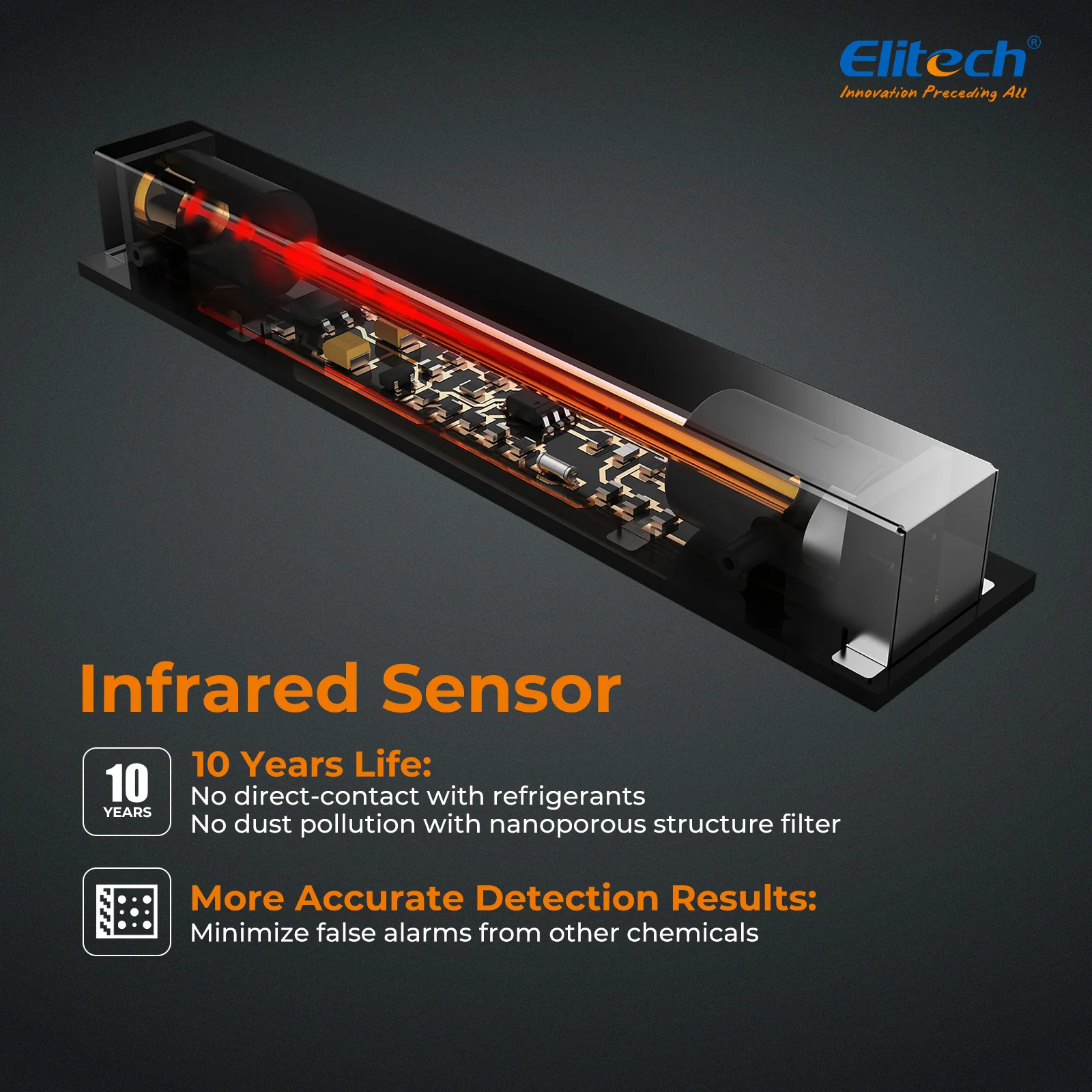 Elitech ILD-300 Electronic Refrigerant Heat Pump Leak Detector HVAC, Freon Leak Detector, Infrared Sensor up to 10 years' service life, 4g/yr, Gas Selection - Image 4