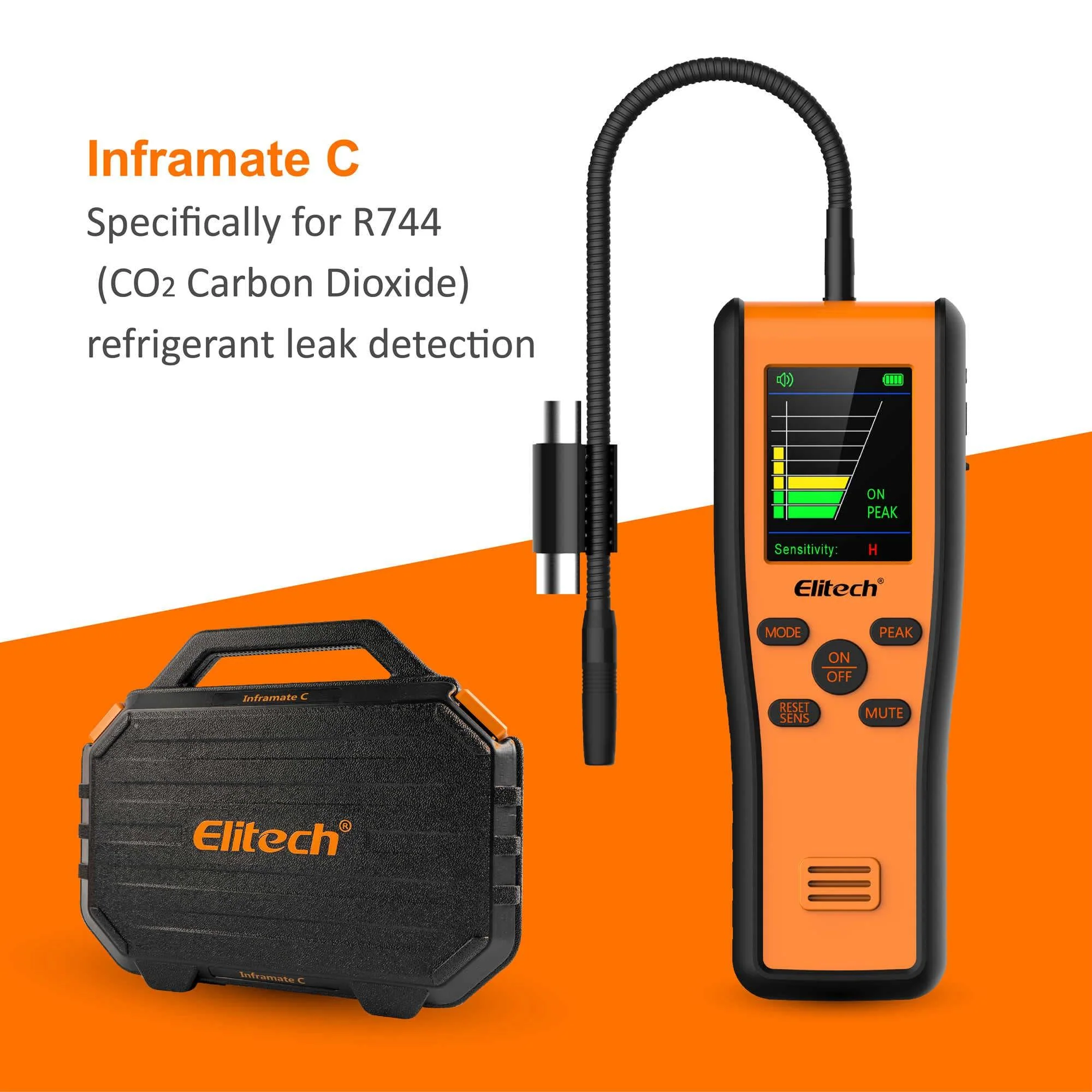 Elitech Inframate C CO2 Carbon Dioxide Leak Detector, R744 Refrigeration Heat Pump Leakage Tester, R-744 Gas Detector for HVACR - Image 2