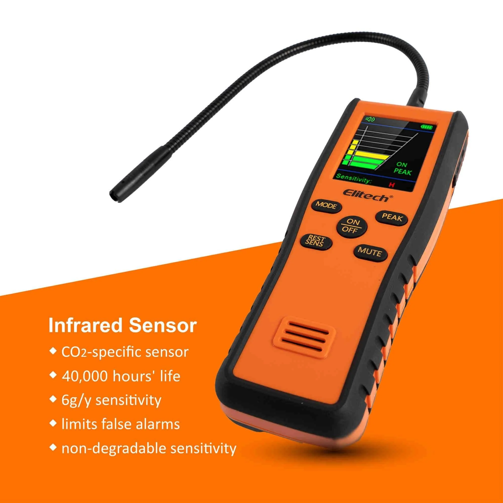 Elitech Inframate C CO2 Carbon Dioxide Leak Detector, R744 Refrigeration Heat Pump Leakage Tester, R-744 Gas Detector for HVACR - Image 3