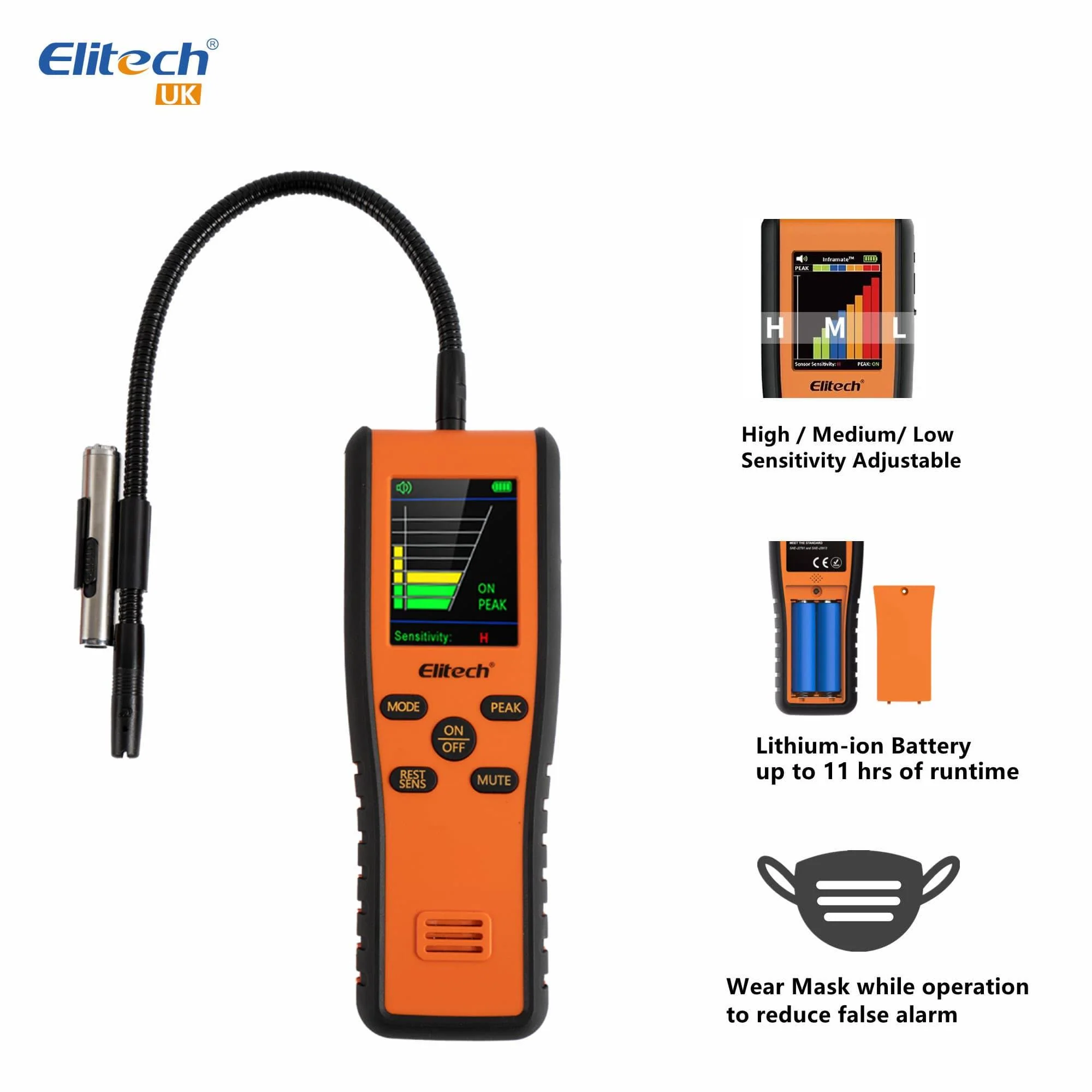 Elitech Inframate C CO2 Carbon Dioxide Leak Detector, R744 Refrigeration Heat Pump Leakage Tester, R-744 Gas Detector for HVACR - Image 4