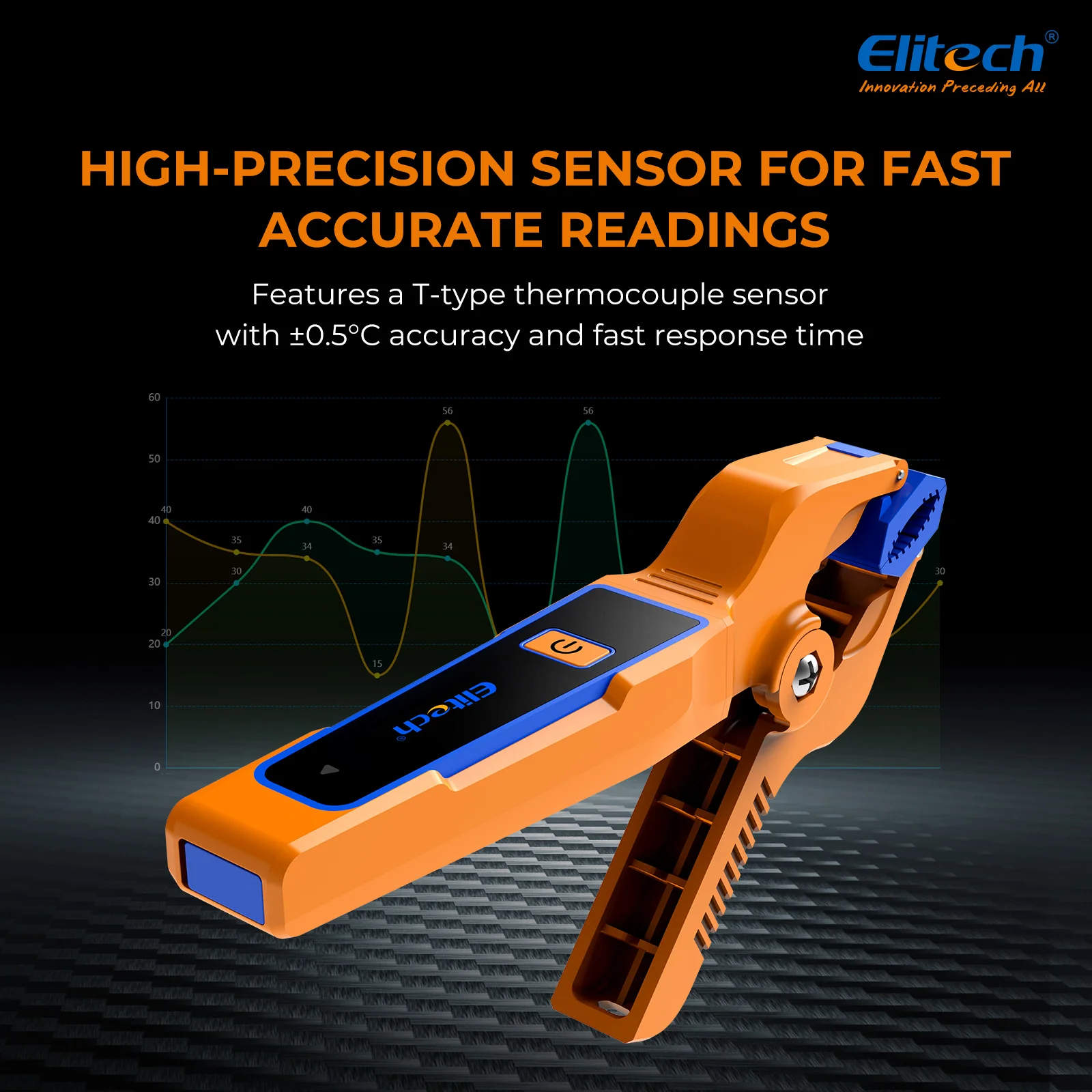 Elitech IPT-01 Wireless Temperature Clamp for HVAC Heating and Cooling Systems T-Type Thermometer, High Precision, Data Logging & Remote Monitoring HVAC Temperature Probe with Bluetooth and App Operation - Image 6