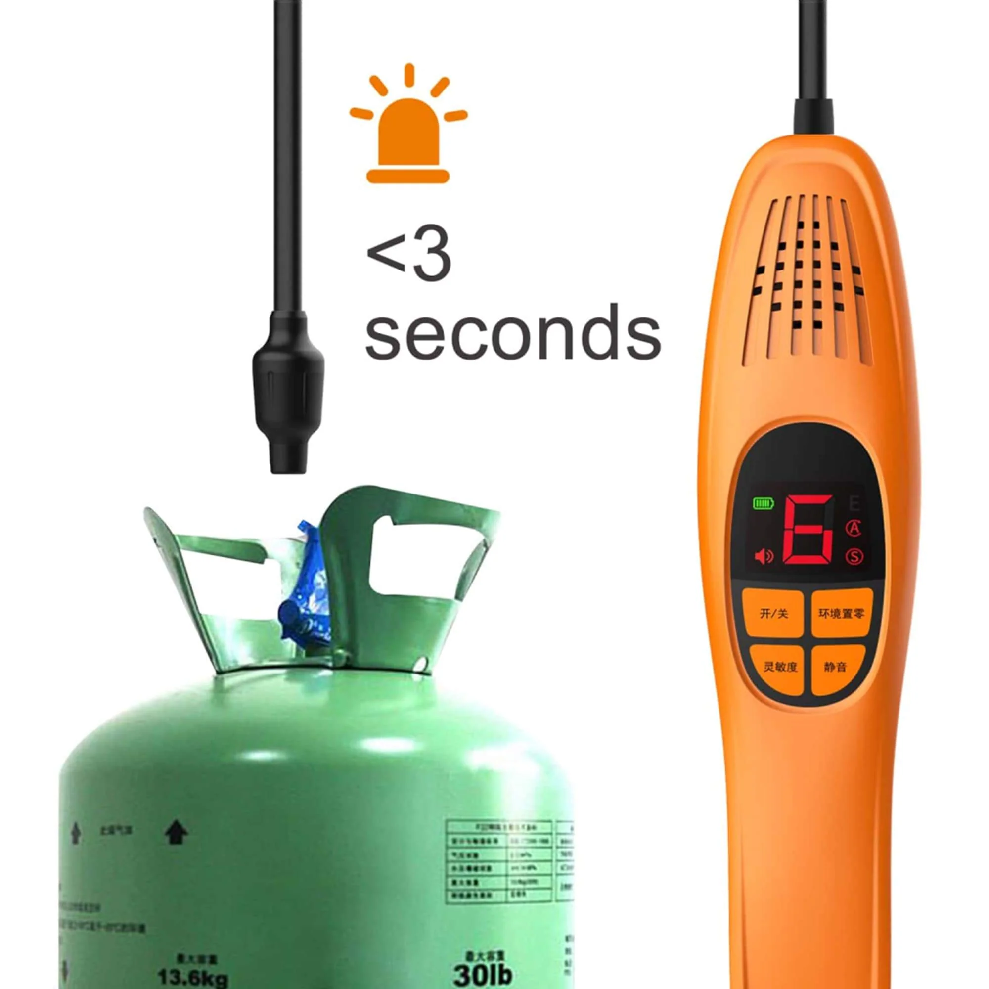Elitech LD-100+ Upgraded Heated Diode Refrigerant Heat Pump Leak Detector, HVAC & Auto Air Conditioning Service Tool - Image 5