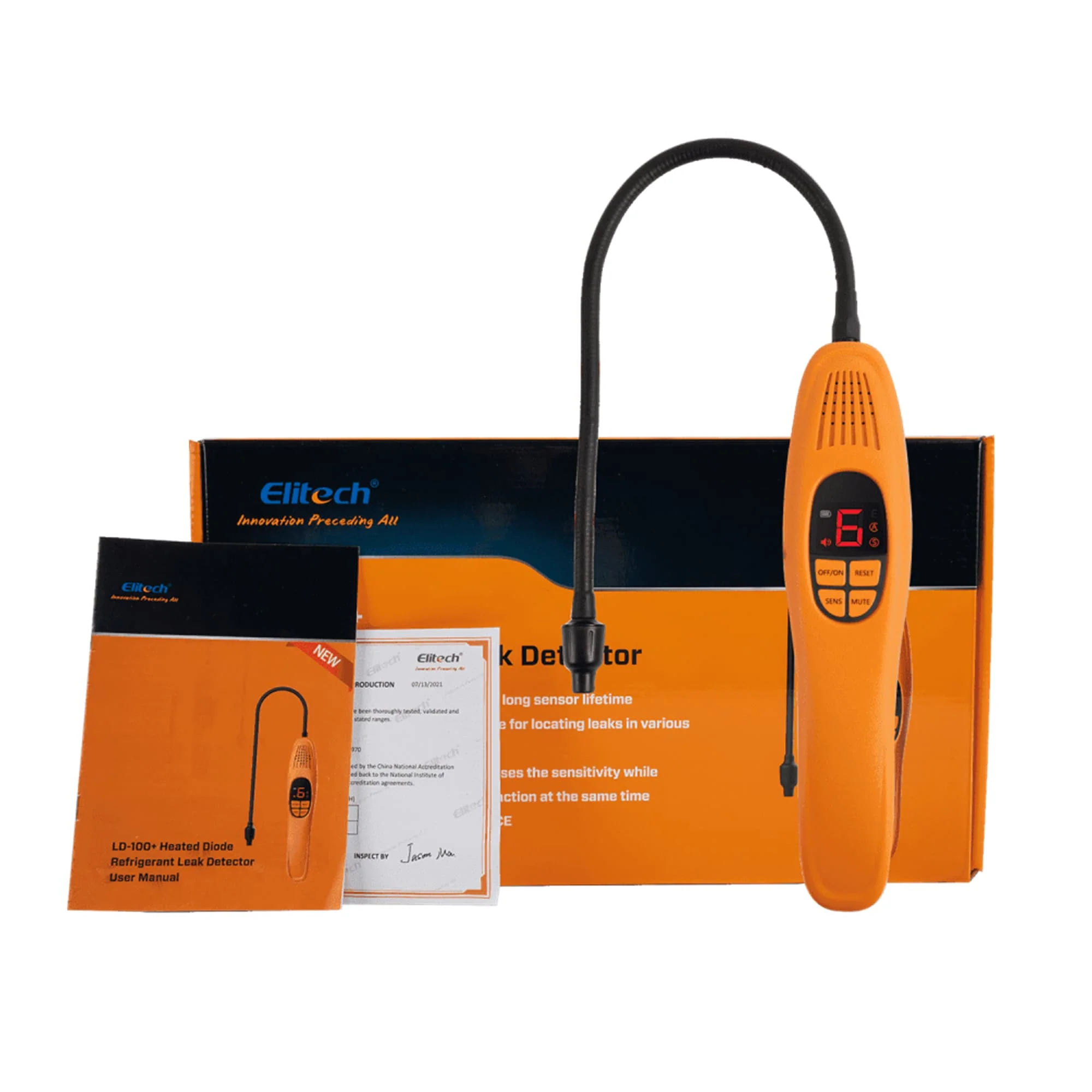 Elitech LD-100+ Upgraded Heated Diode Refrigerant Heat Pump Leak Detector, HVAC & Auto Air Conditioning Service Tool - Image 8