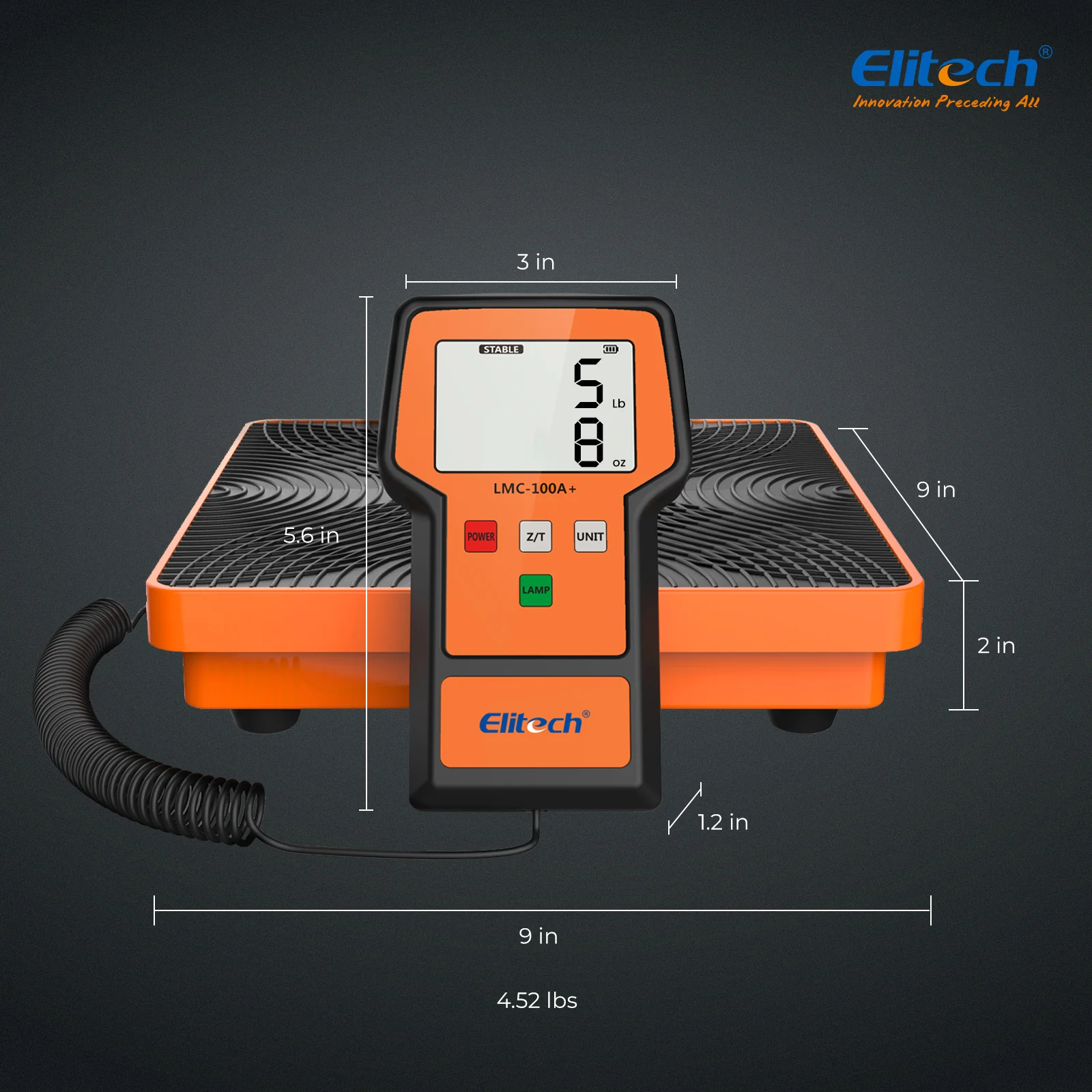 Elitech LMC-100A+ Electronic Refrigerant Scale 100kg Digital Freon Charging Scale for HVAC Heat Pumps A/C - Image 5
