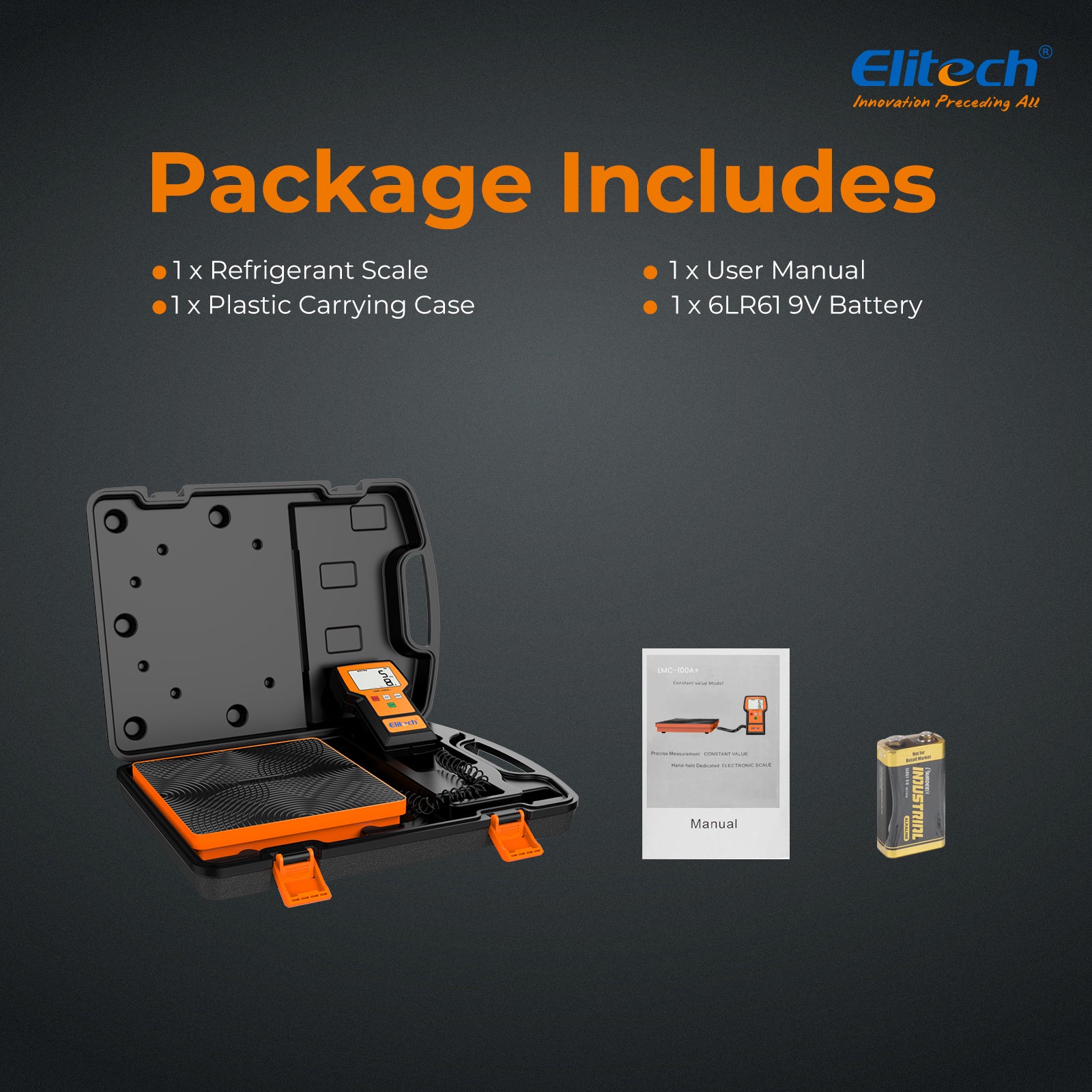 Elitech LMC-100A+ Electronic Refrigerant Scale 100kg Digital Freon Charging Scale for HVAC Heat Pumps A/C - Image 6