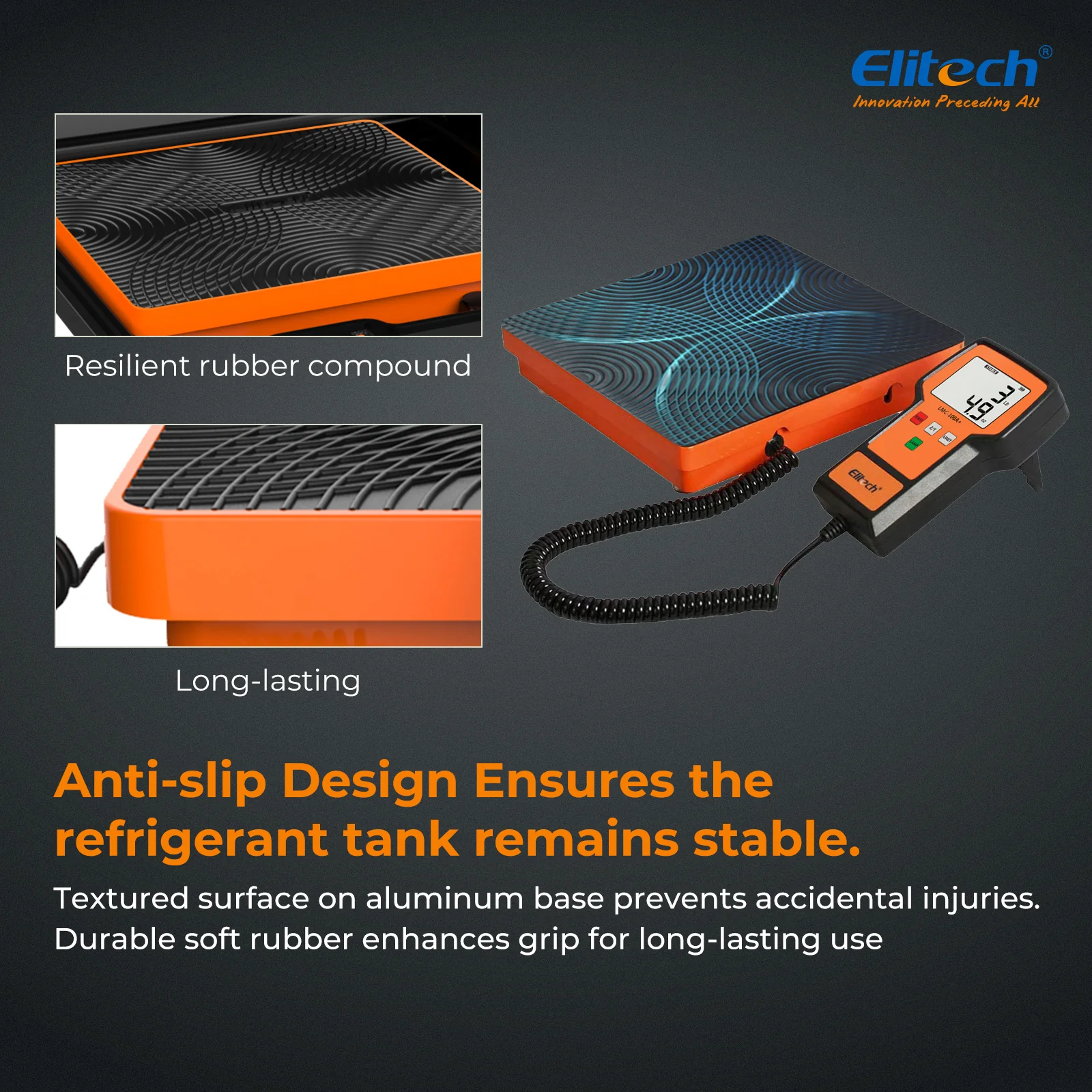 Elitech LMC-100F+ Refrigerant Heat Pump Scale Digital HVAC Charging Recovery Scale 110Lbs/50Kg, Resolution 2g - Image 6