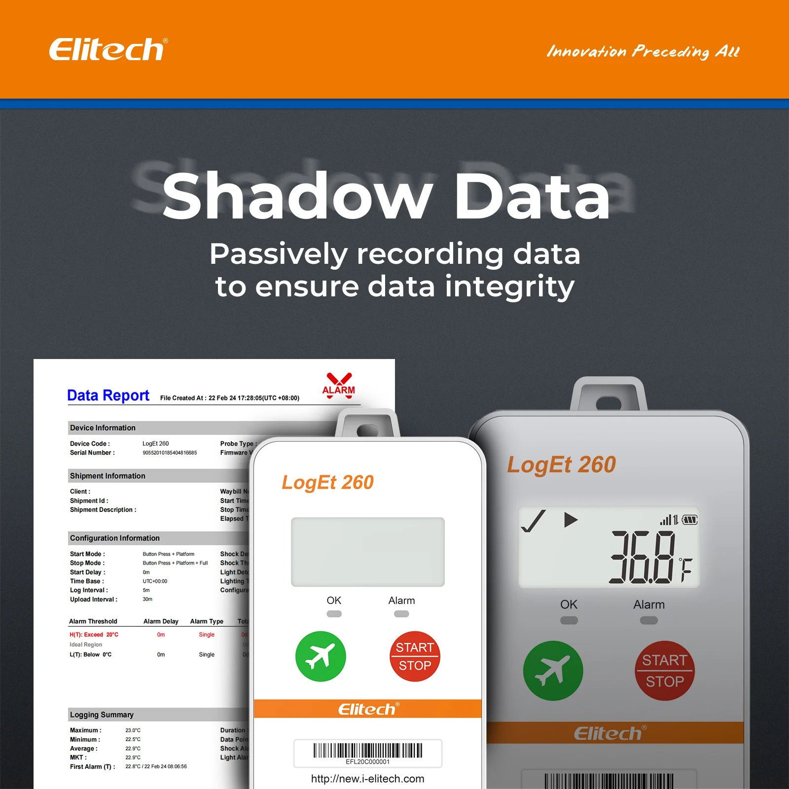 Elitech Loget 260-TH 4G Reusable Real-time Temperature & Humidity Data Logger Light/Shock/Location, Built-in SIM Card, 100000 Points - Image 5
