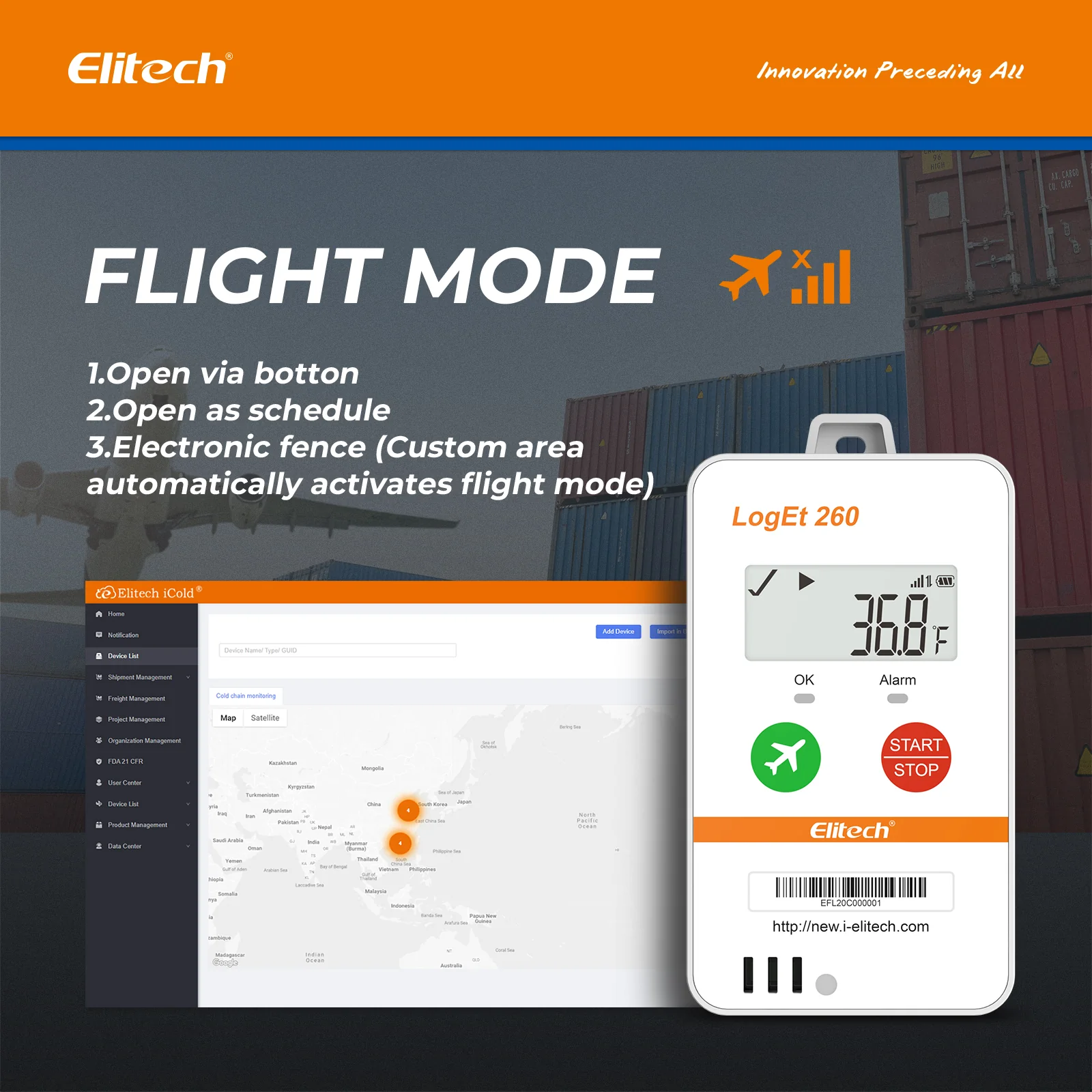 Elitech Loget 260-THE 4G Reusable Real-time Temperature & Humidity Data Logger with External Probe, Light/Shock/Location, Built-in SIM Card, 100000 Points - Image 7