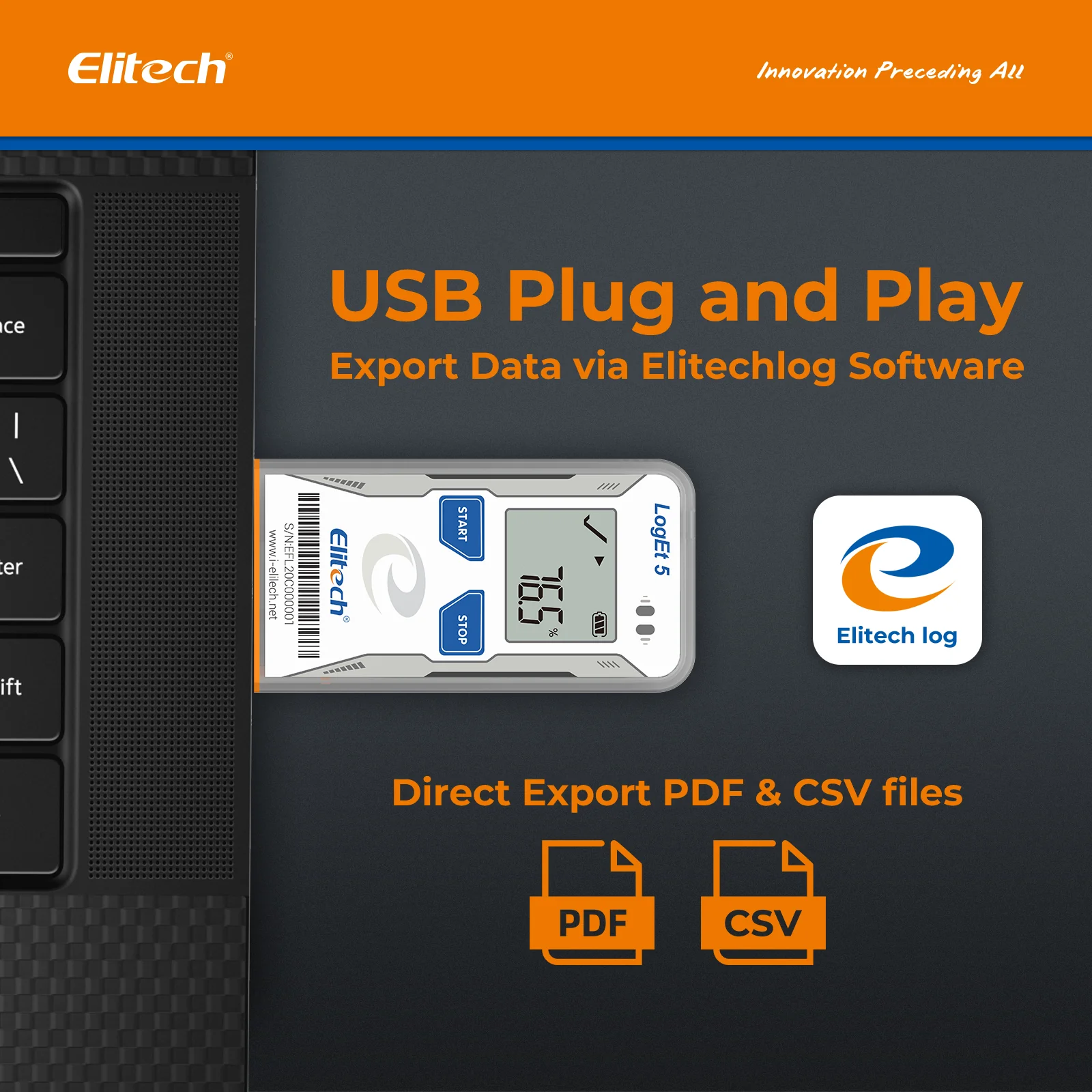 【Pack】Elitech LogEt 5 THE Temperature and Humidity Data Logger Reusable Recorder with External Probe, Shadow Data, Auto PDF/ CSV Report, 32000 Points (Copy) - Image 5