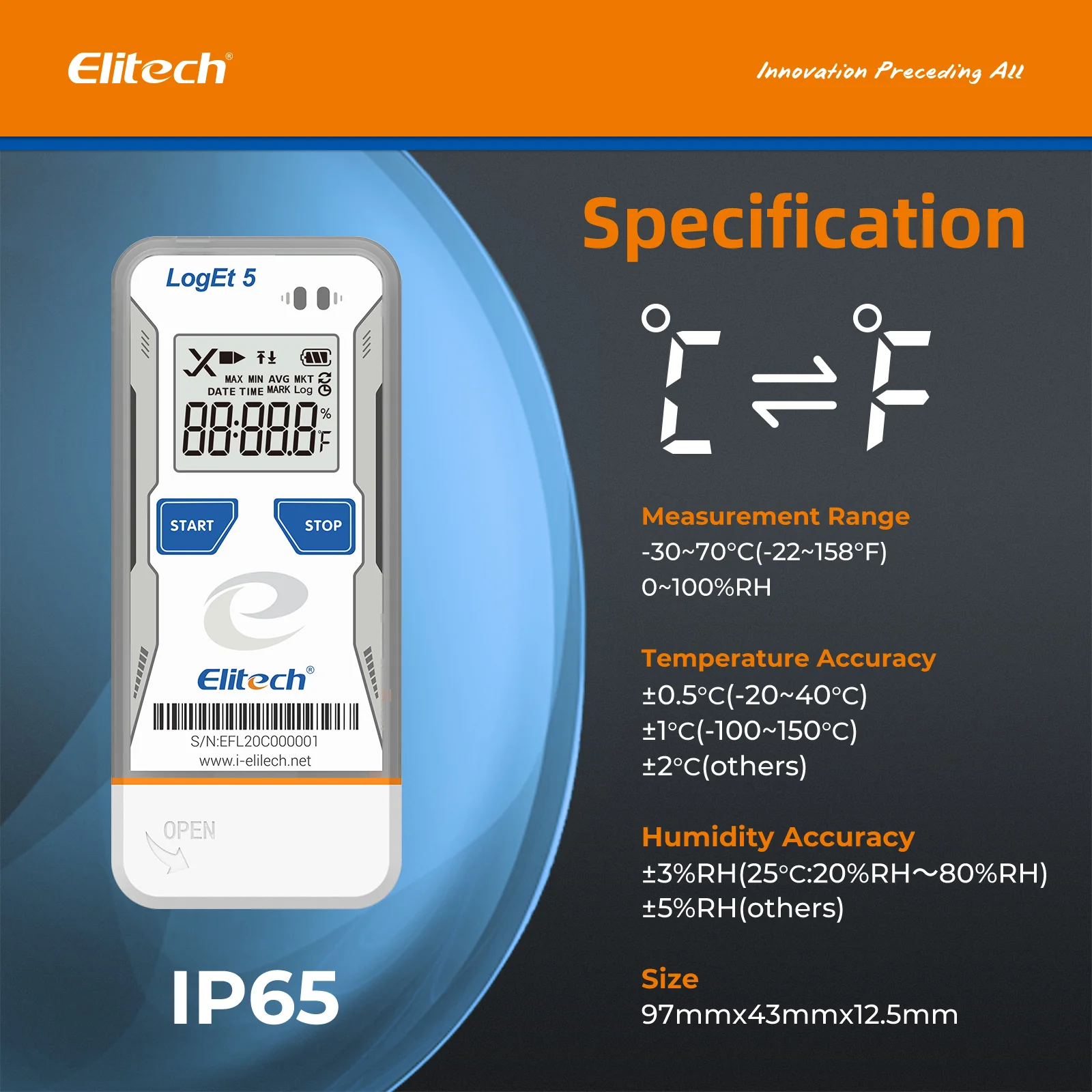 Elitech LogEt 5B Series Bluetooth Temperature Humidity Data Logger Reusable Recorder with Shadow Data, Auto PDF/ CSV Report, 32000 Points - Image 10