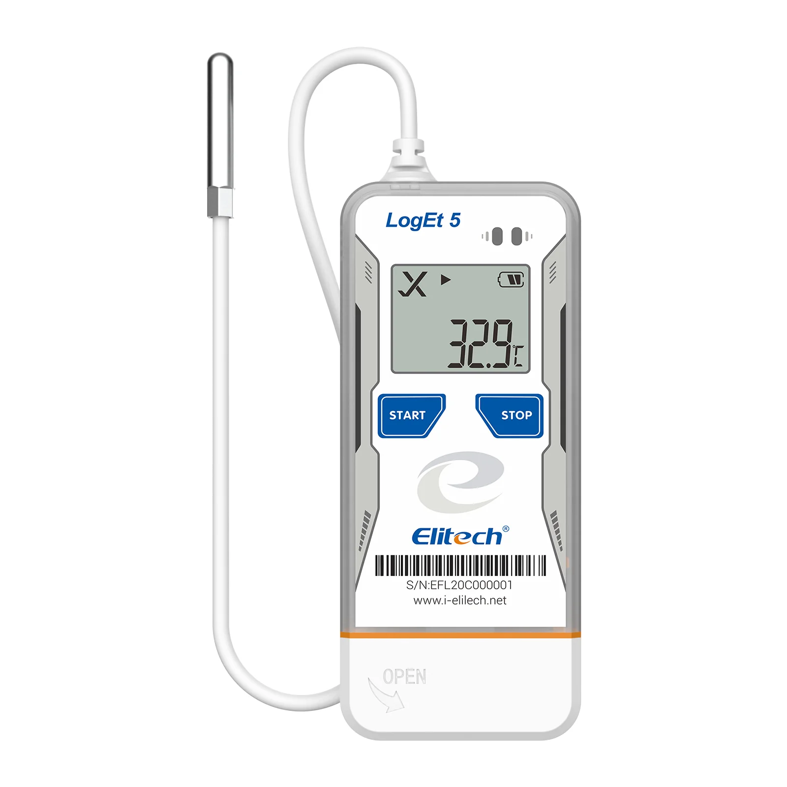【Pack】Elitech LogEt 5 THE Temperature and Humidity Data Logger Reusable Recorder with External Probe, Shadow Data, Auto PDF/ CSV Report, 32000 Points (Copy)