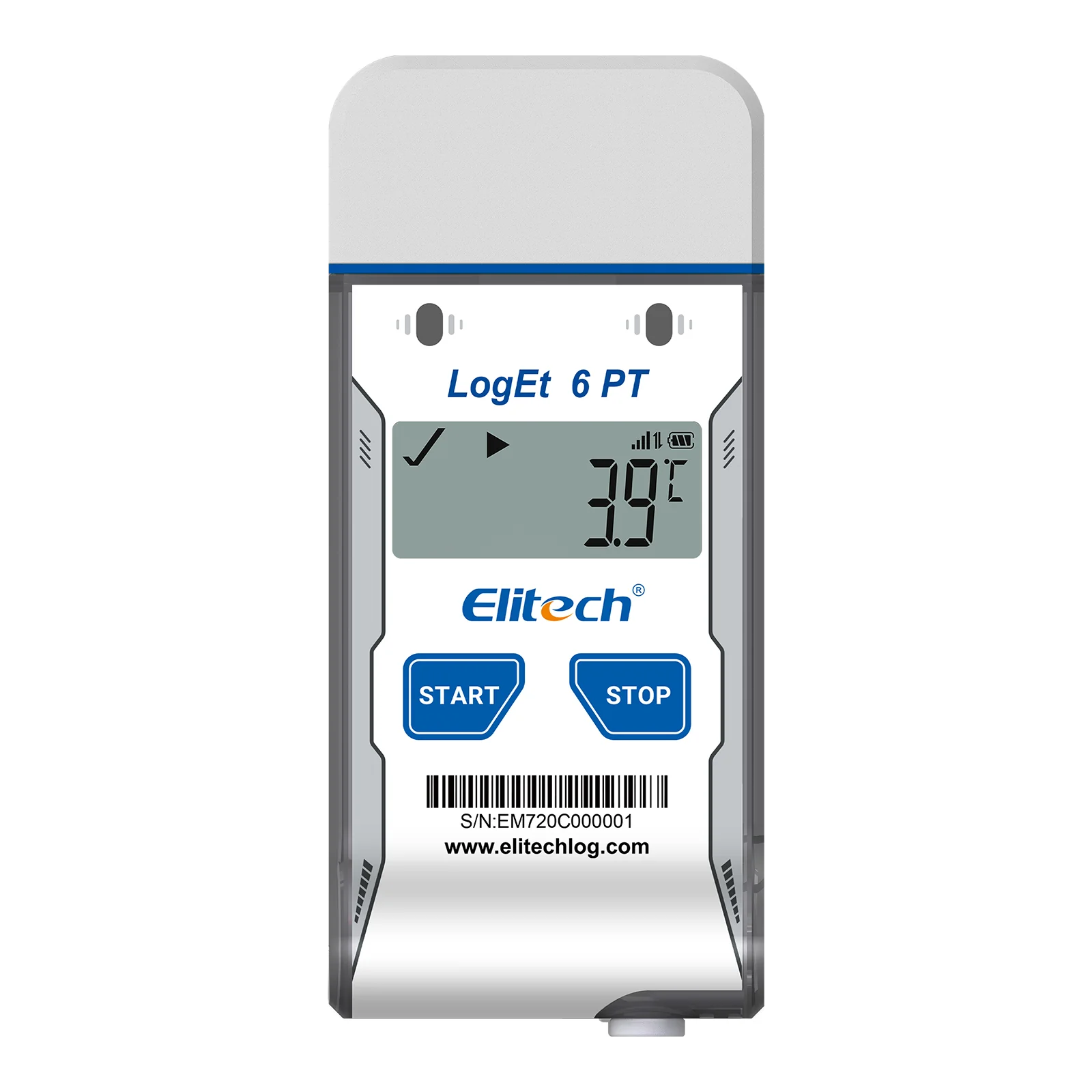 Elitech LogEt 6 PT Dry Ice Single-use USB Temperature Data Logger -85℃~50℃, 30 Days(Logging interval 5 min), 16000 Points, Shadow Data, PDF Report