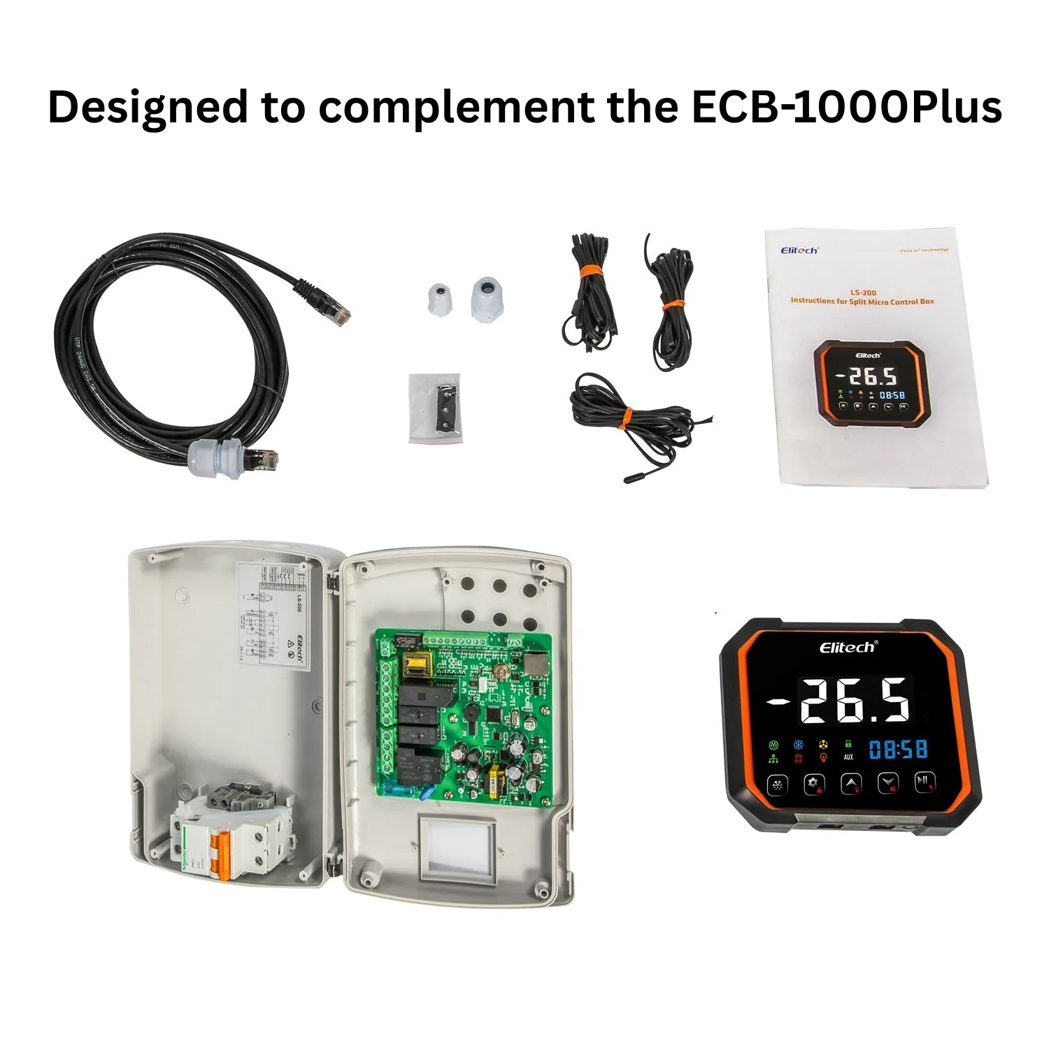 Elitech LS200 WiFi Single-phase Split Plastic Electric Control Panel With Refrigeration 3HP, Defrost, Fan, Light and Alarm Output 100-256VAC WiFi Network, With Temperature & Defrost Probe Sensor, Three-way Digital Inputs, RS-485 & Bluetooth - Image 10