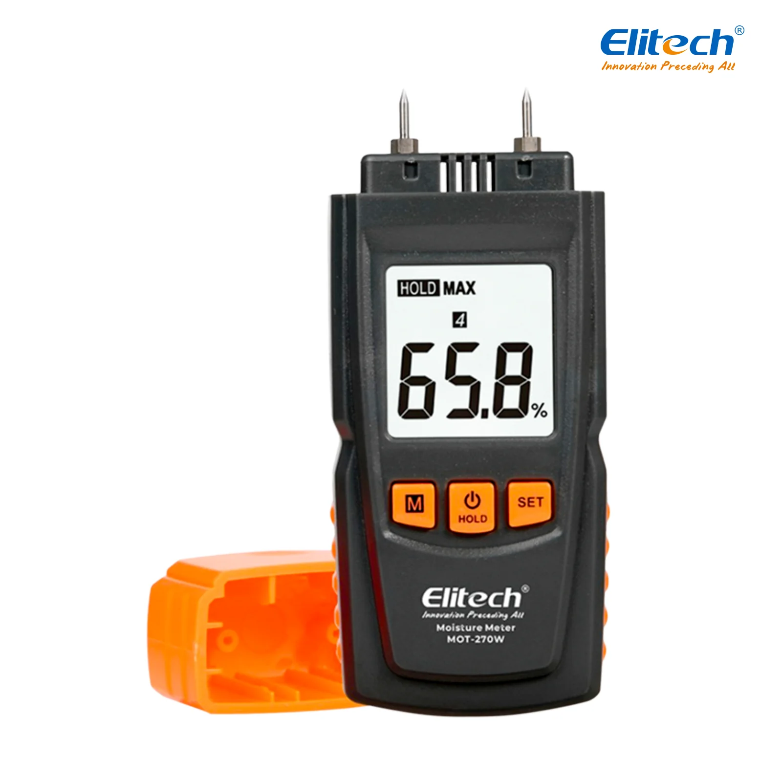 Elitech MOT-270W Digital Moisture Meter, Water Leak-Detector, Moisture Tester, Pin Type, Backlit LCD Display
