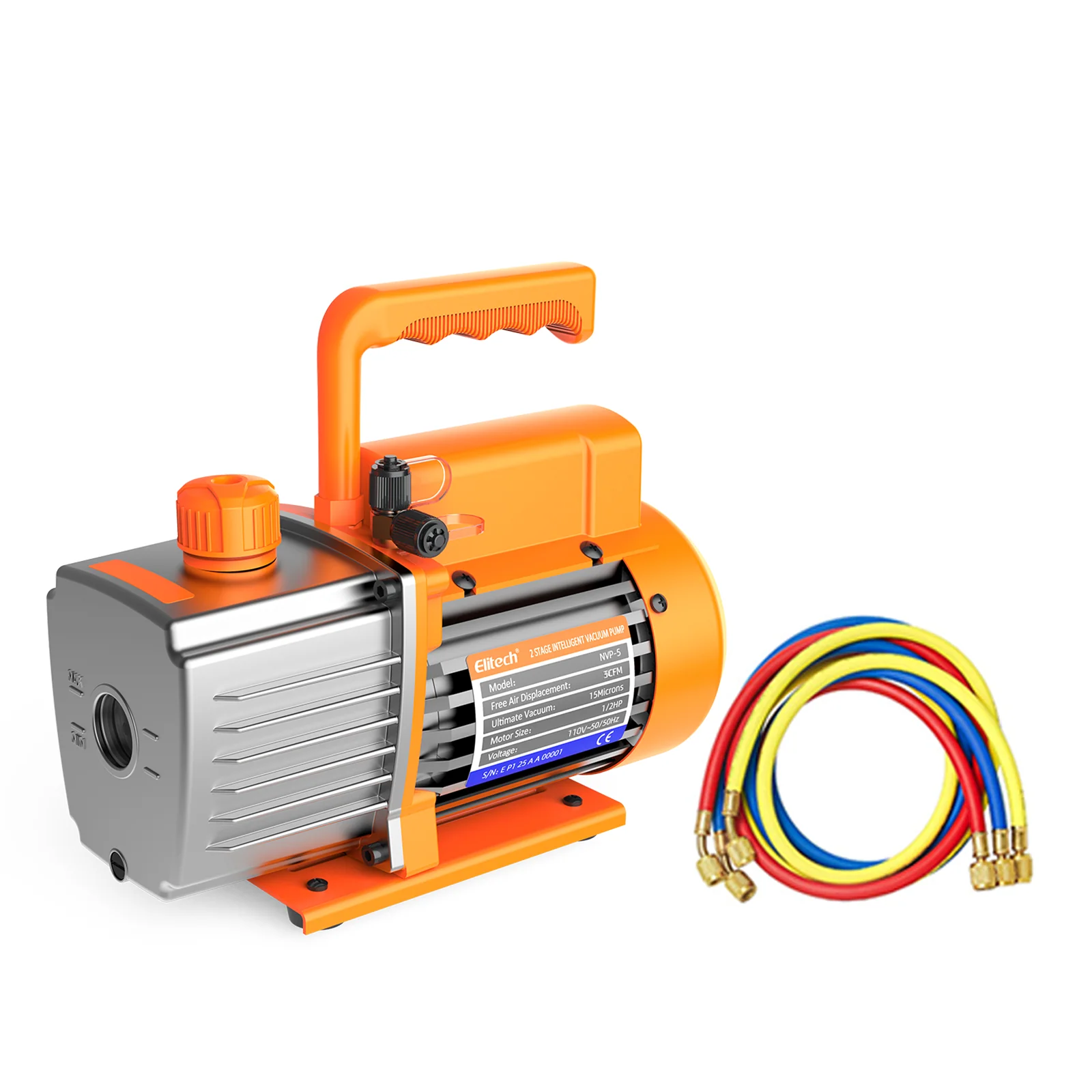 Elitech NVP-5 HVAC 220V Vacuum Pump 5CFM 2L/S 1/3HP Single Stage Rotary Vane Air Vacuum Pump for HVAC and Refrigeration Systems,  Durable and Easy to Maintain - Image 6