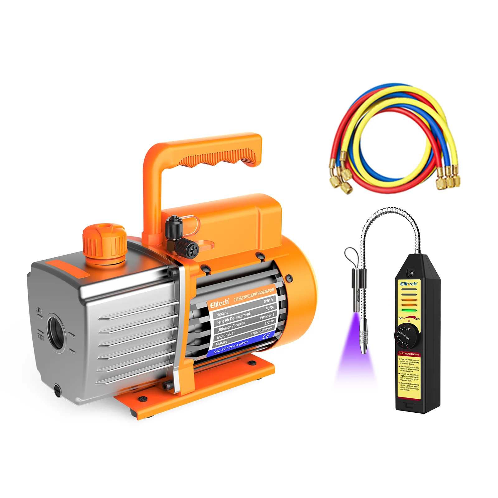 Elitech NVP-5 HVAC 220V Vacuum Pump 5CFM 2L/S 1/3HP Single Stage Rotary Vane Air Vacuum Pump for HVAC and Refrigeration Systems,  Durable and Easy to Maintain - Image 7