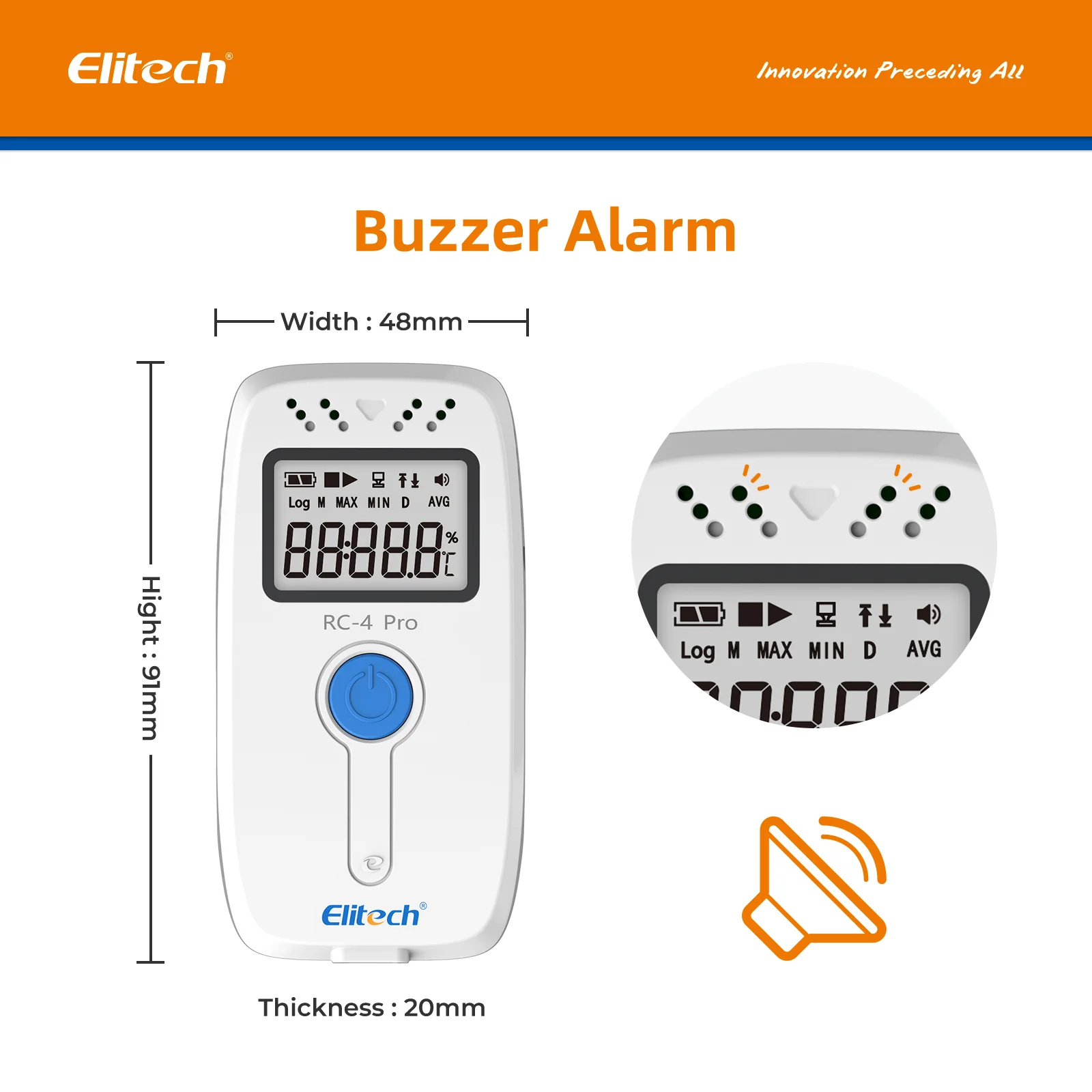 【Pack】Elitech RC-4H Pro PDF USB Digital Temperature Humidity Data Logger Reuseable Recorder DDL 64000 Points High Accuracy, Shadow Data, Built-in Buzzer, Auto PDF CSV Report, Windows/MacOS Software - Image 5