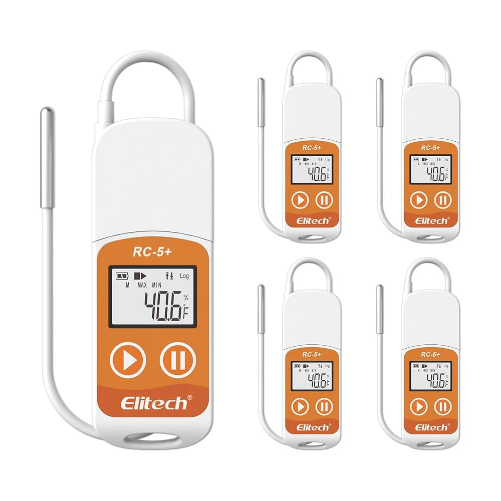 【Pack】Elitech RC-5+ TE PDF USB Temperature Data Logger with External Probe -40℃~85℃