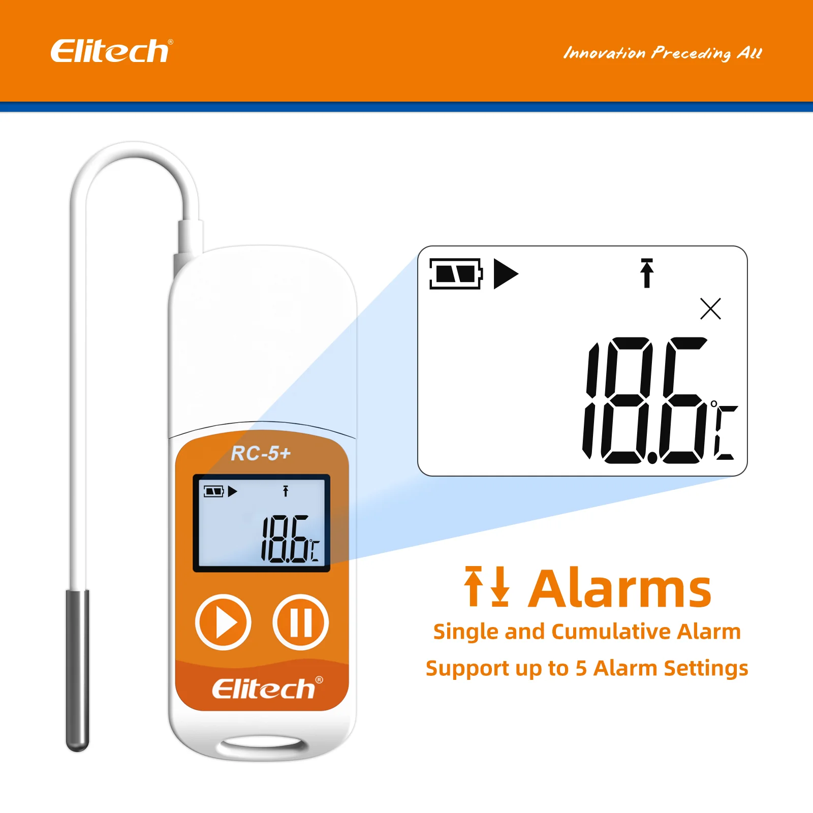 Elitech RC-5+ TE PDF USB Temperature Data Logger with External Probe -40℃~85℃ - Image 4
