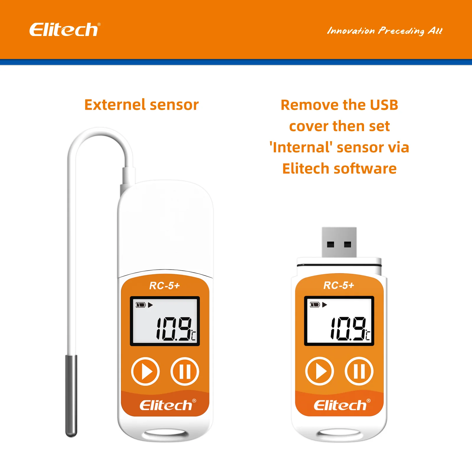 Elitech RC-5+ TE PDF USB Temperature Data Logger with External Probe -40℃~85℃ - Image 5