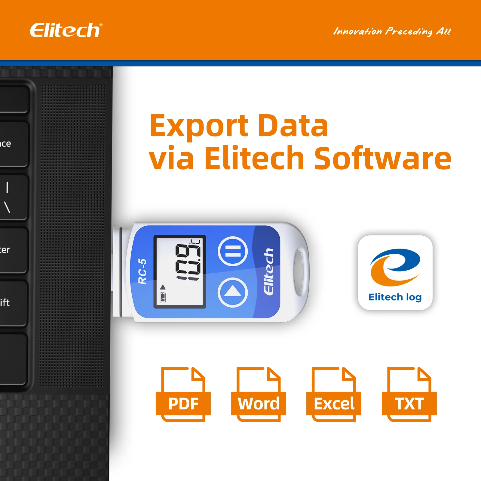 Elitech RC-5 Temperature Data Logger, Data Recorder, USB 2.0 Graphic Report, 32000 Points with Internal Sensor - Image 4