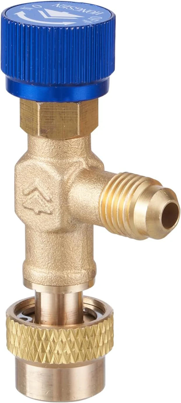 Elitech RCV134a Safety Valve Refrigerant Charging Valve Brass Liquid Safety Valve for R134a R22 R407 R404 1/4in Male1/4in Female Air Conditioner Manifold - Image 3