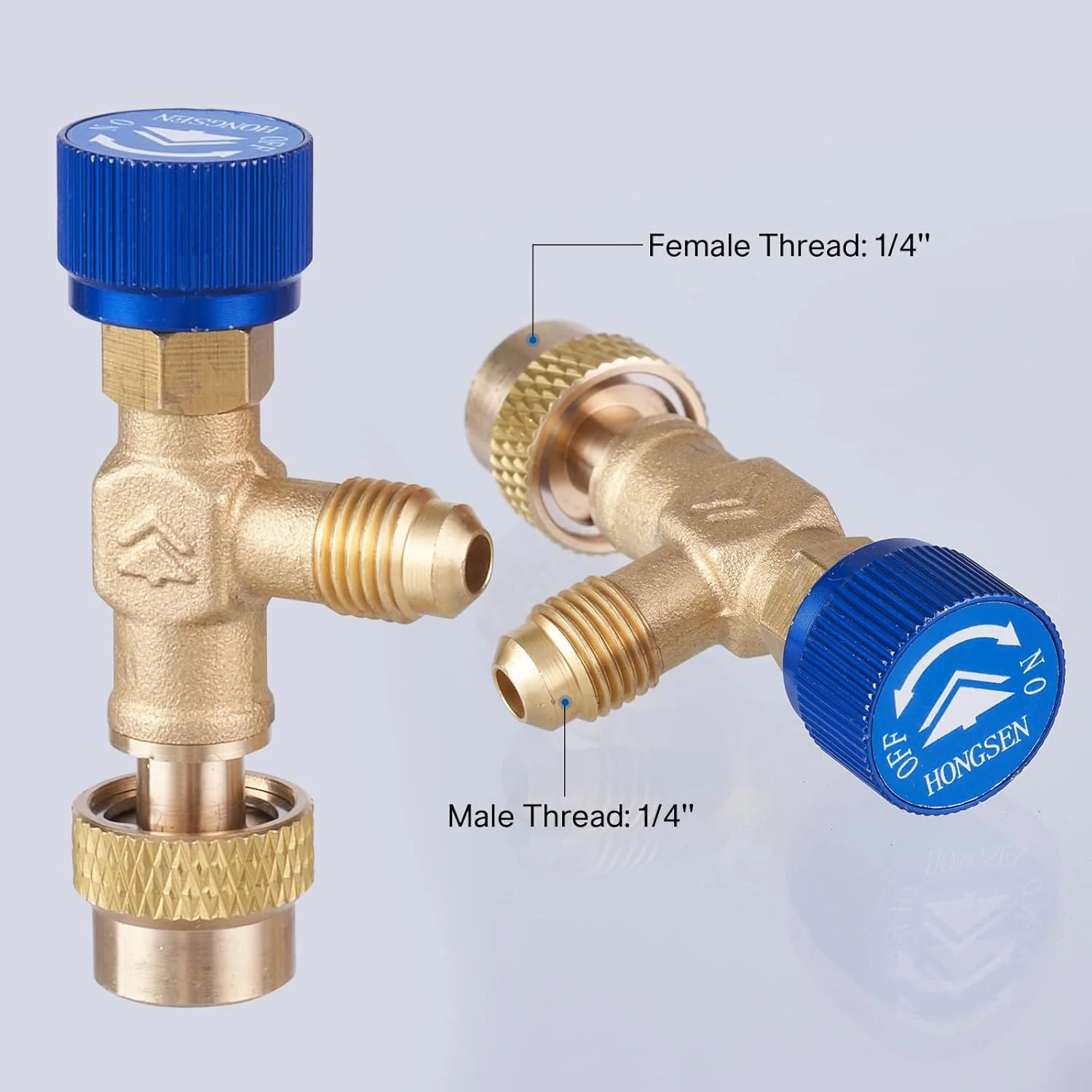 Elitech RCV134a Safety Valve Refrigerant Charging Valve Brass Liquid Safety Valve for R134a R22 R407 R404 1/4in Male1/4in Female Air Conditioner Manifold - Image 4