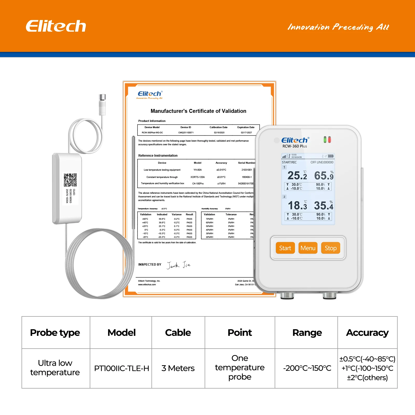 Elitech RCW-360Plus-WG-DC WiFi + 4G Cellulari Real-Time Digital Temperature Humidity Light Data Logger with Diverse Replaceable Probes(Sold Separately), 100,000 Points, Cloud Data Storage, SMS/Email/APP/Web Alarm, TFT Color Screen - Image 9