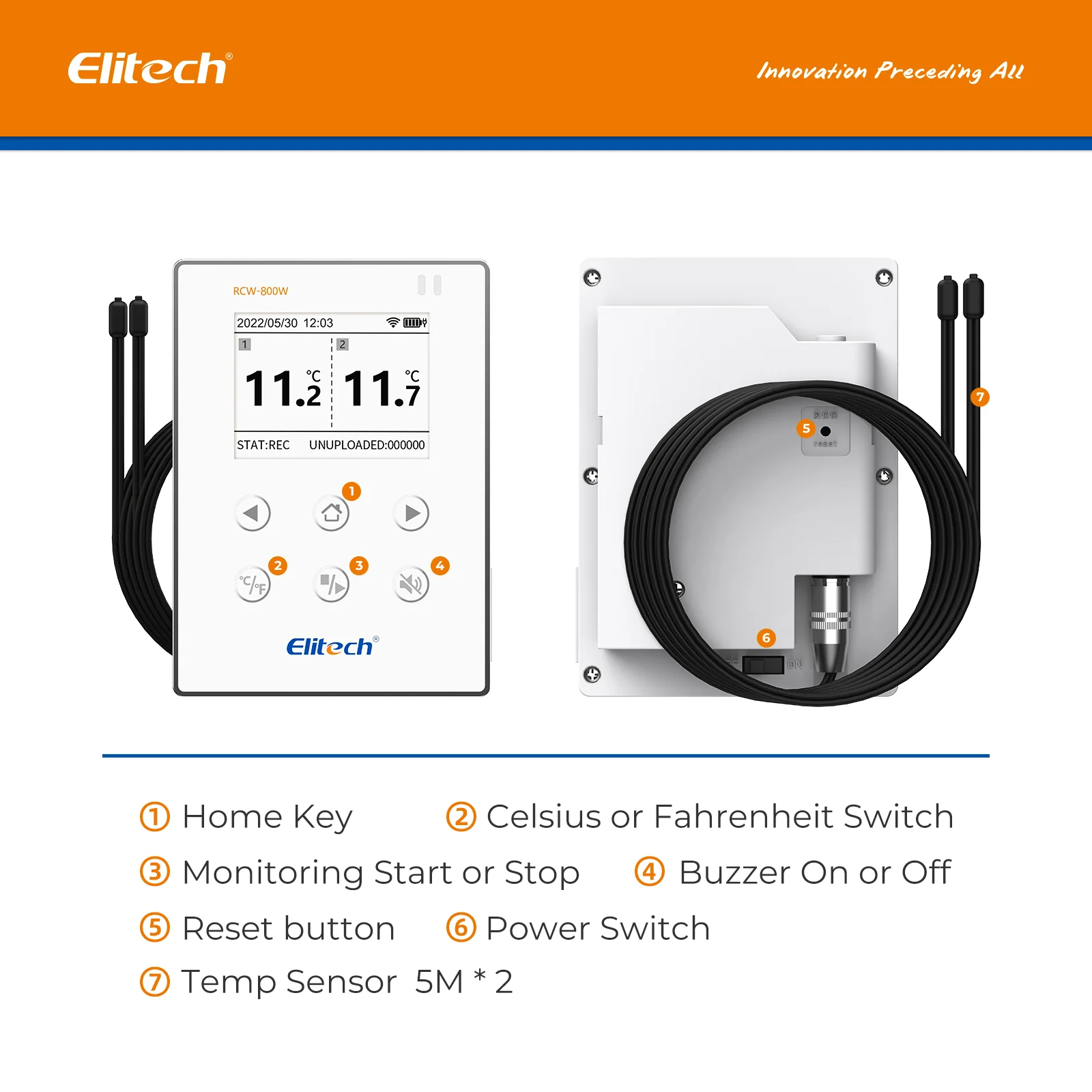Elitech RCW-800W-TDE Wireless Temperature Data Logger, WIFI Remote Temperature Recorder for Refrigerator - Image 3