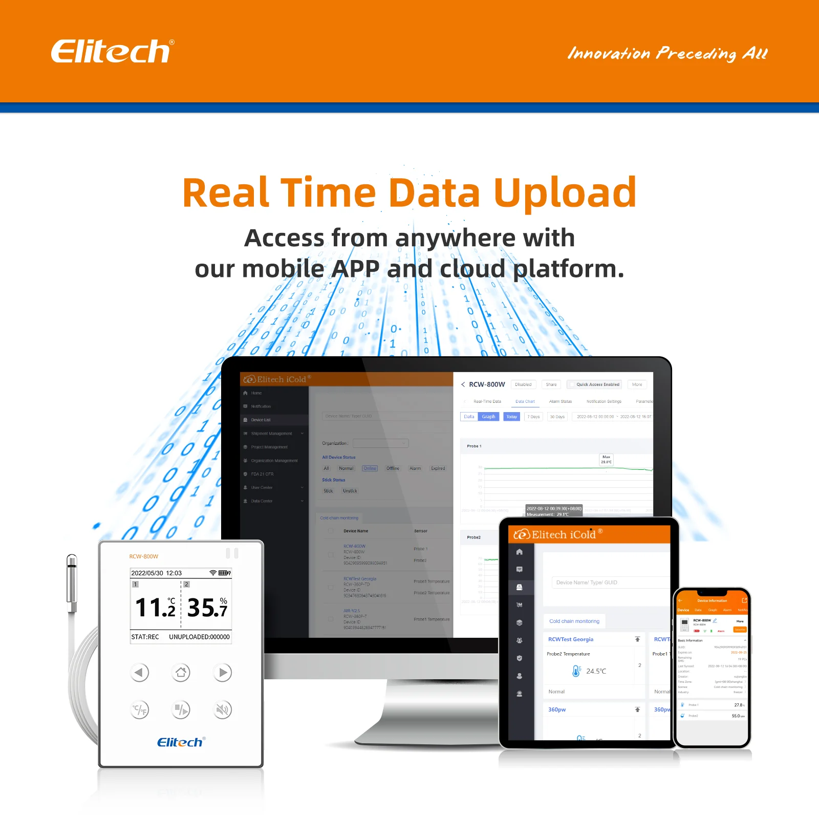 Elitech RCW-800W-THE Wireless Temperature & Humidity Data Logger, WIFI Remote Temperature & Humidity Recorder for Refrigerator - Image 5