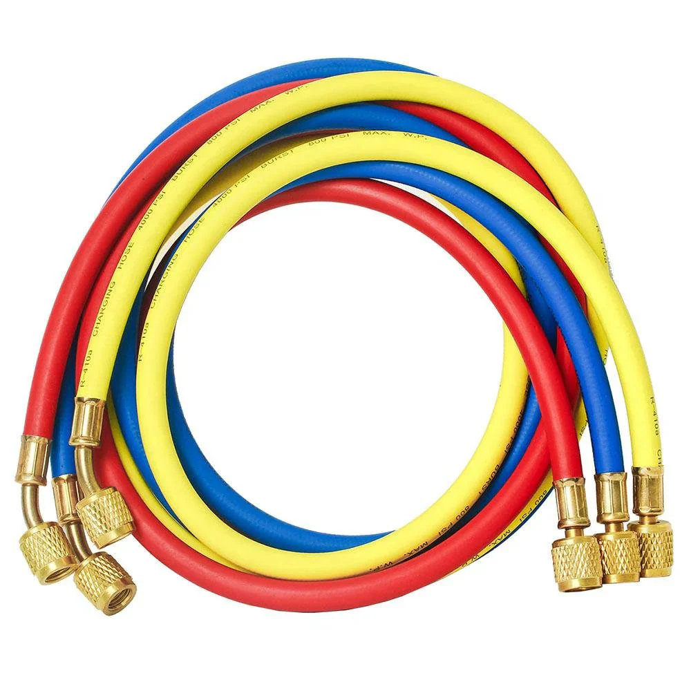 Elitech Refrigerant Charging Hoses Set, No Ball Valve, 1/4''Fitting