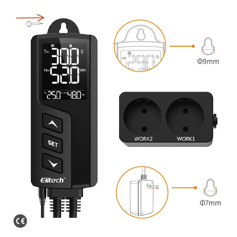 Elitech STC-1000Pro TH Temperature and Humidity Controller, Prewired - Just Plug and Play, Wall-mounted - Image 7