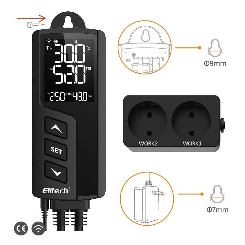 Elitech STC-1000WiFi TH Intelligent Temperature and Humidity Controller, Prewired - Just Plug and Play, WiFi Wireless Remote Control, Wall-mounted - Image 7