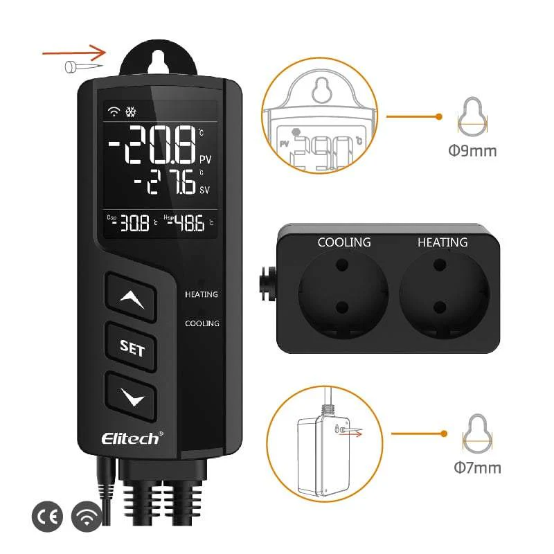 Elitech STC-1000WiFi Temperature Controller Thermostat, Prewired - Just Plug and Play, WiFi Wireless Remote Control - Image 8