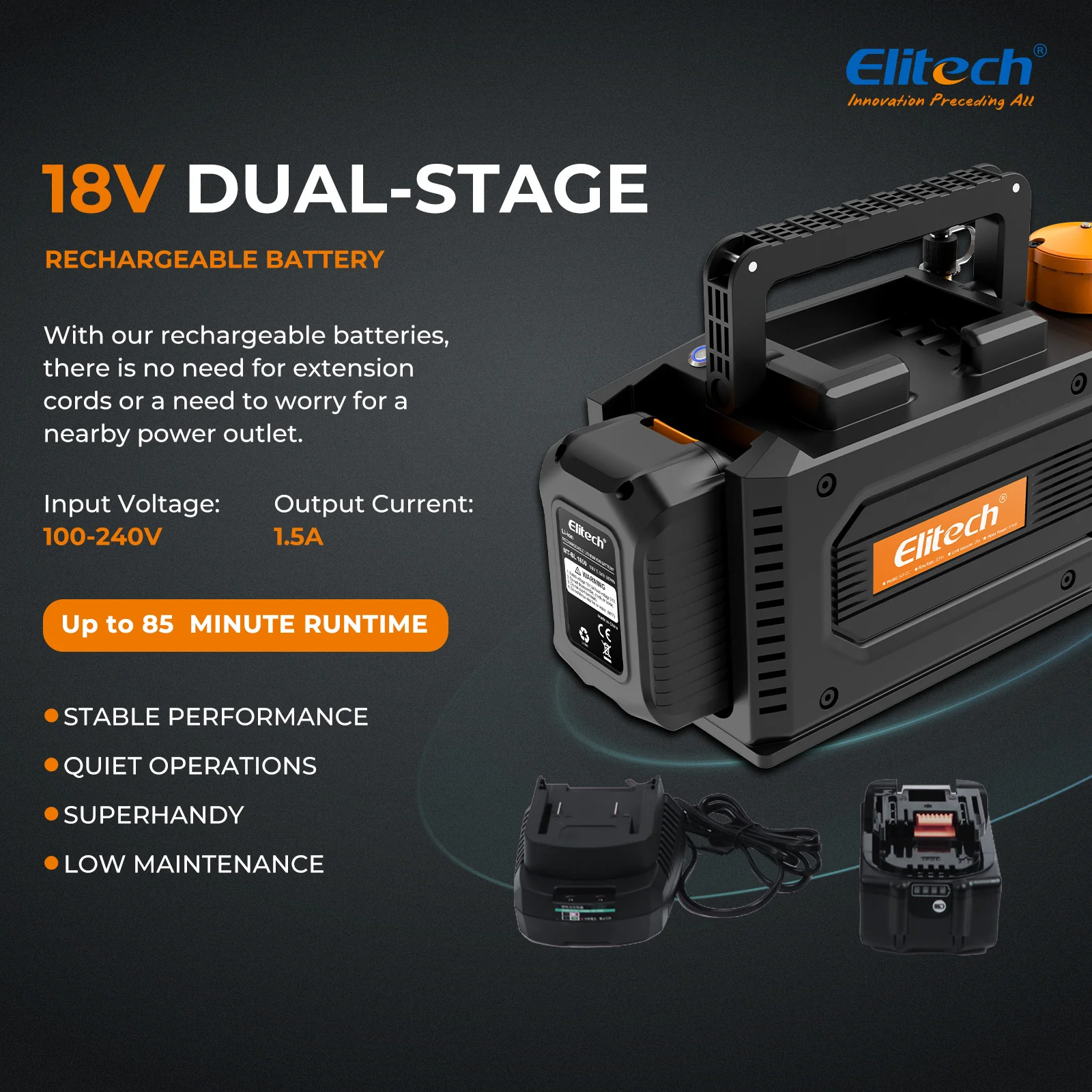 Elitech SVP-DC-pro Smart Cordless Vacuum Pump A2L Compatible , 2-Stage HVAC Vacuum Pump with Bluetooth Controller, 1 L/s Pumping Rate, 2Pa Extreme Pressure, for HVAC/R - Image 5