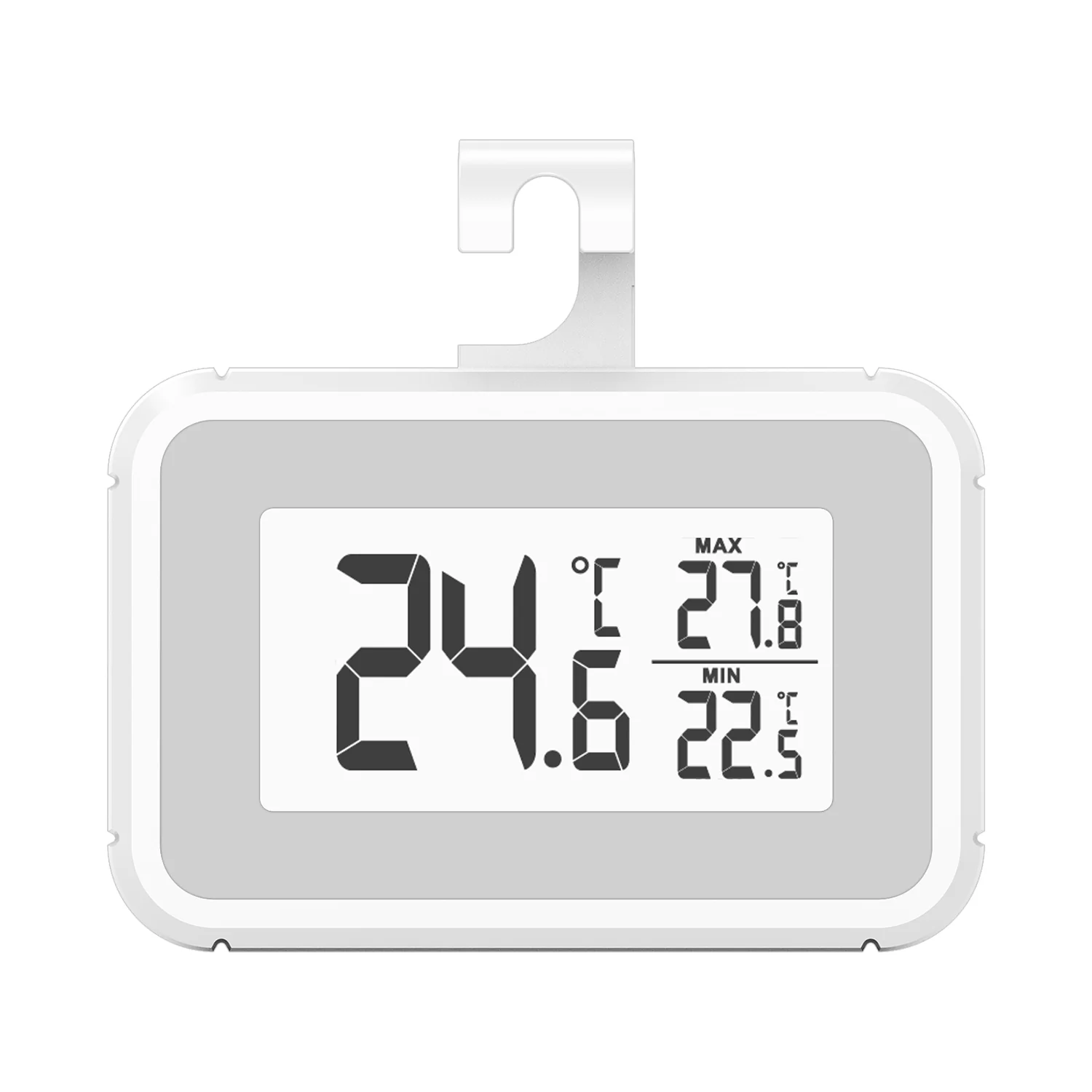 Elitech TM-2T Fridge Thermometer Digital Freeze Refrigerator Thermometer Waterproof Large LCD Display Max/Min Record Function